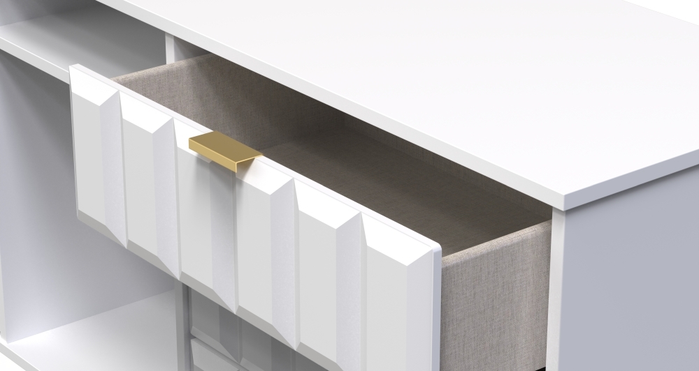 Cube TV Unit - 150cm - with Hairpin Legs - White