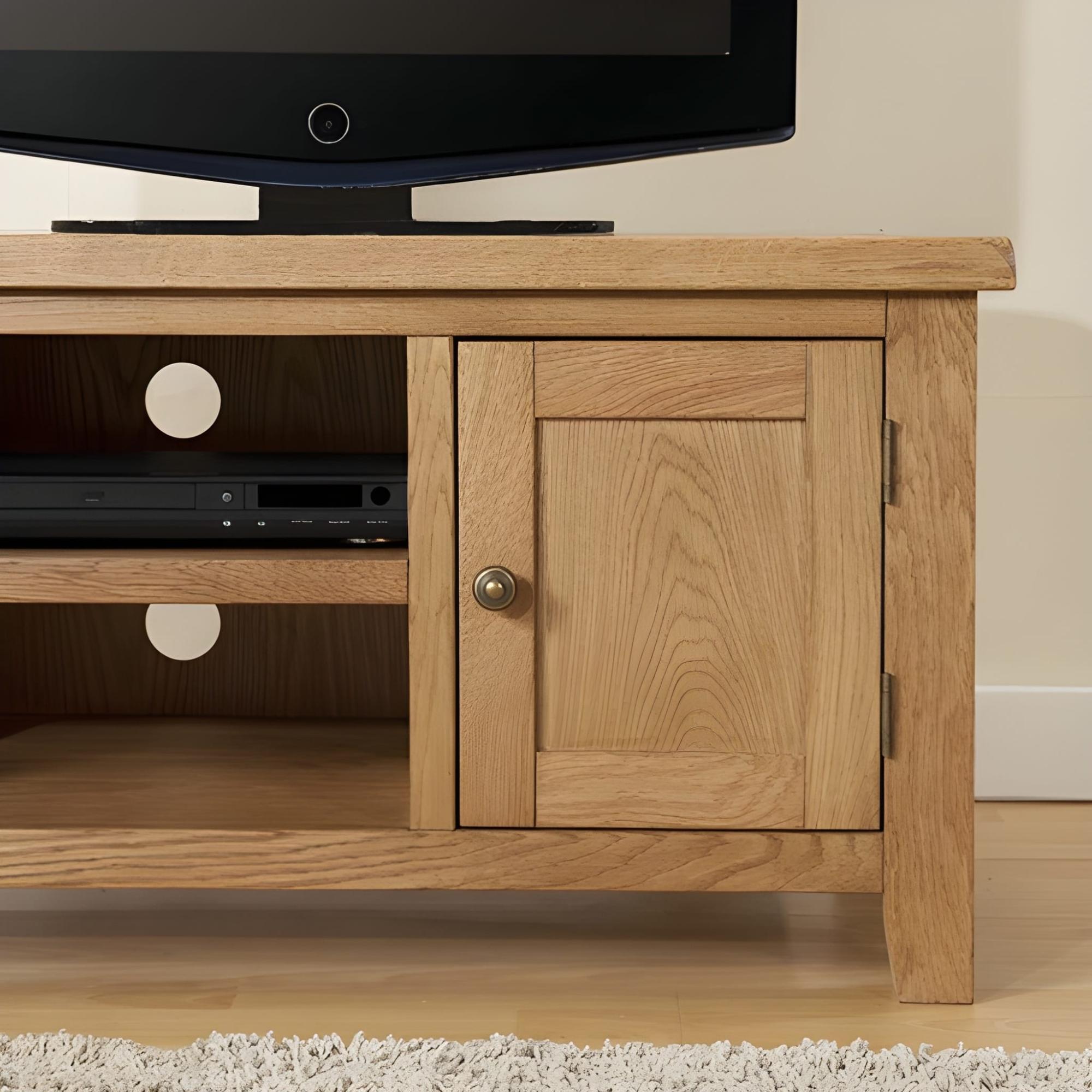 Dorset TV Unit - 1 Door - Small - Oak
