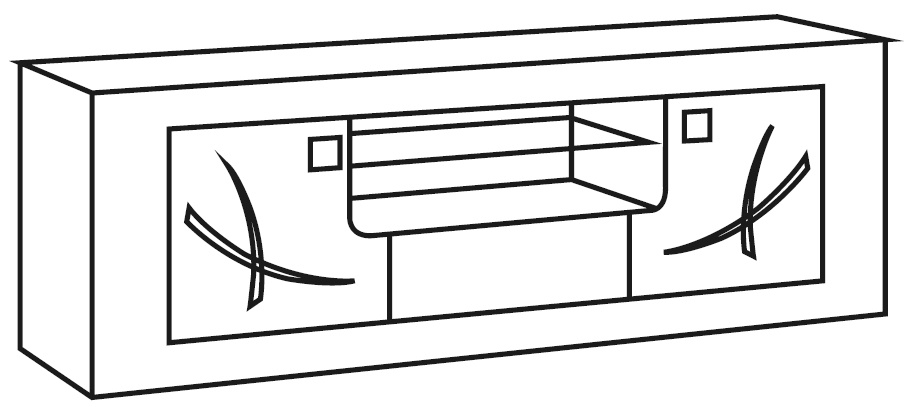 Enna Black and White 160cm TV Unit