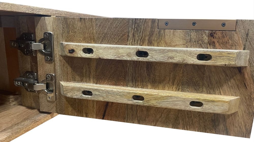 Geometric Carved Mango Wood 140cm TV Unit