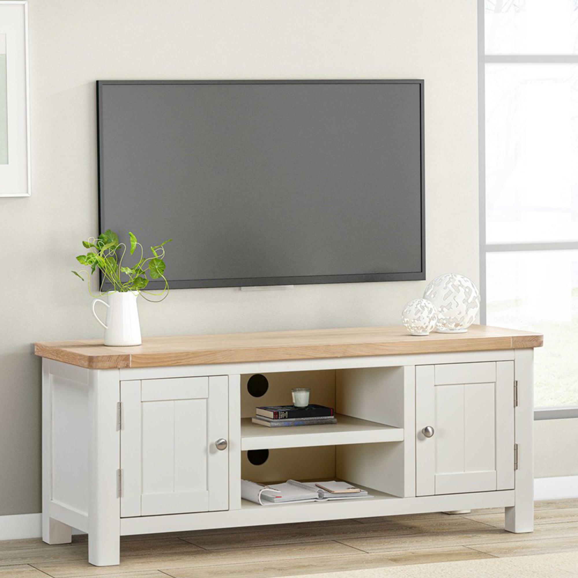 Hayley TV Unit - 2 Door - Oak and White