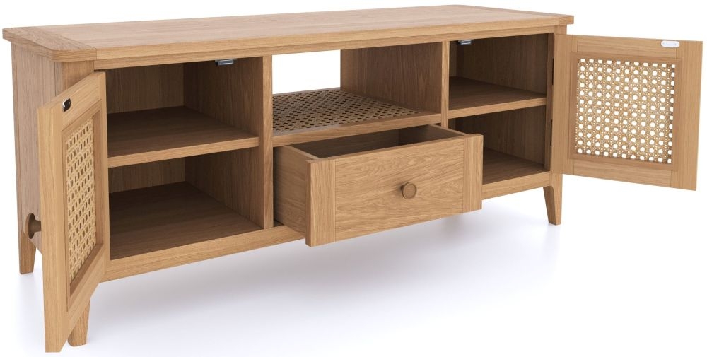 Henley Oak and Rattan 120cm TV Unit