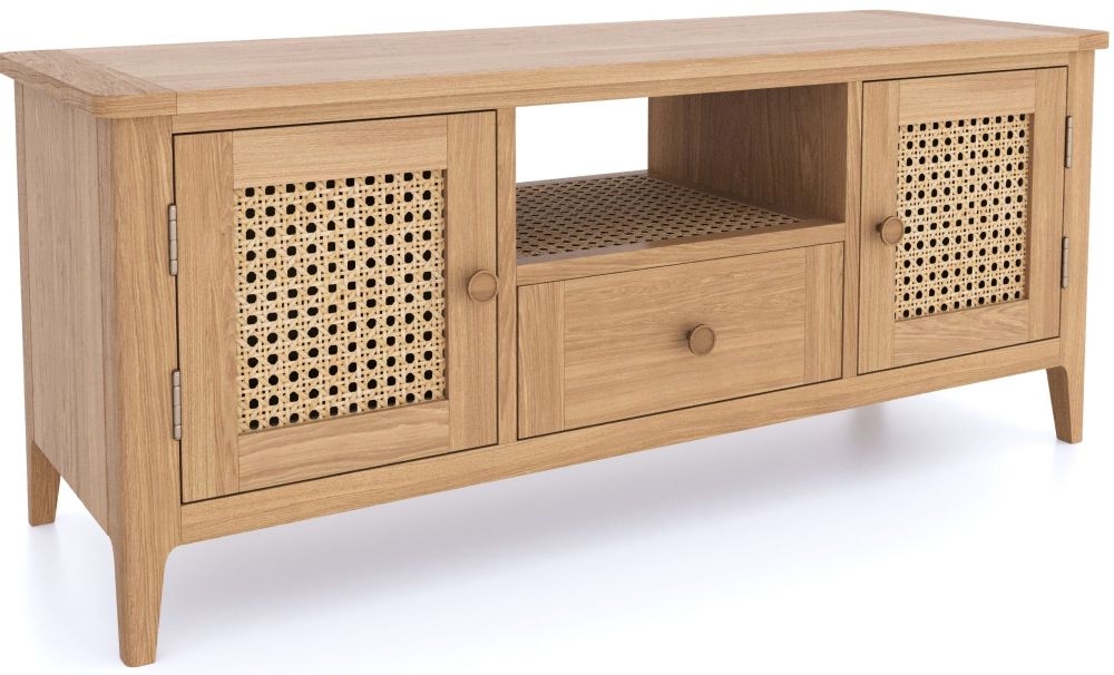 Henley Oak and Rattan 120cm TV Unit