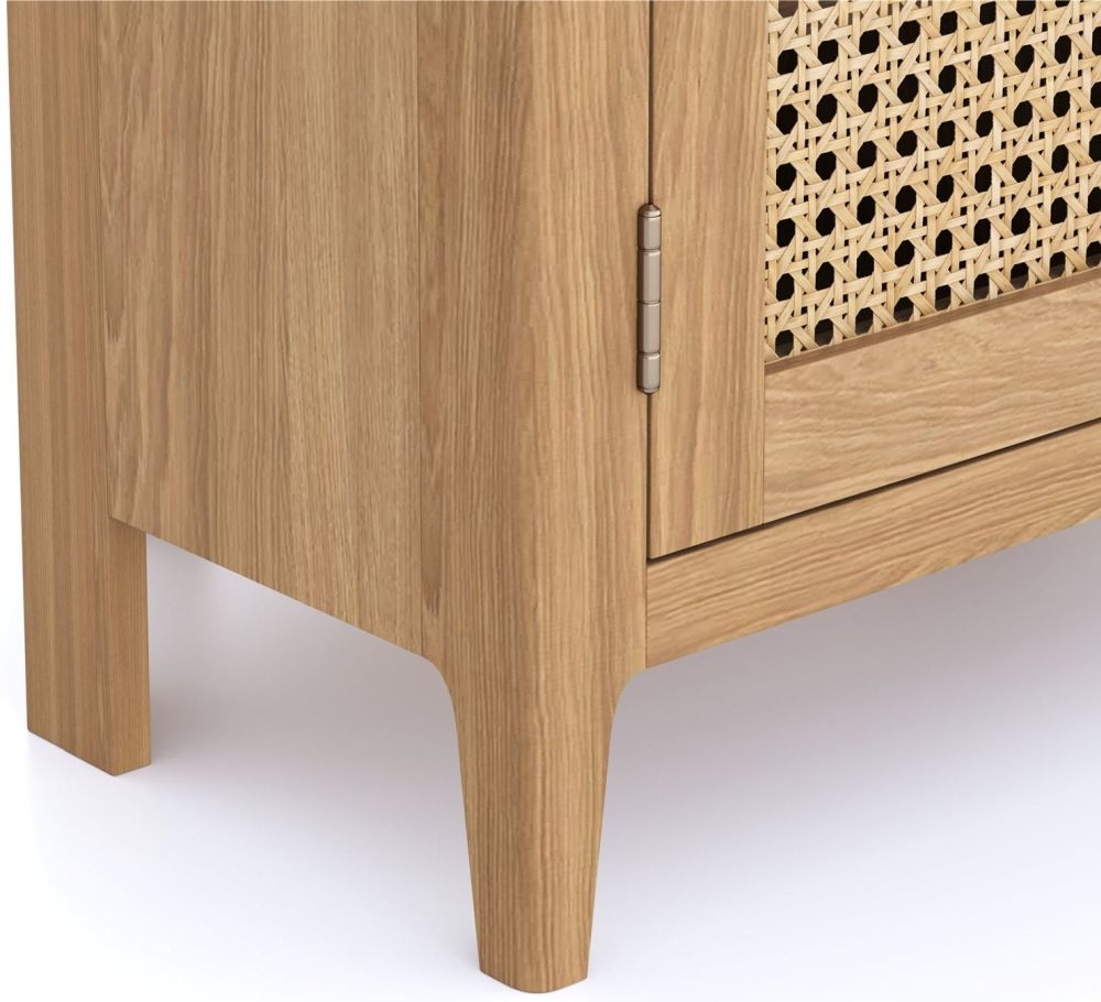 Henley Oak and Rattan 90cm Corner TV Unit