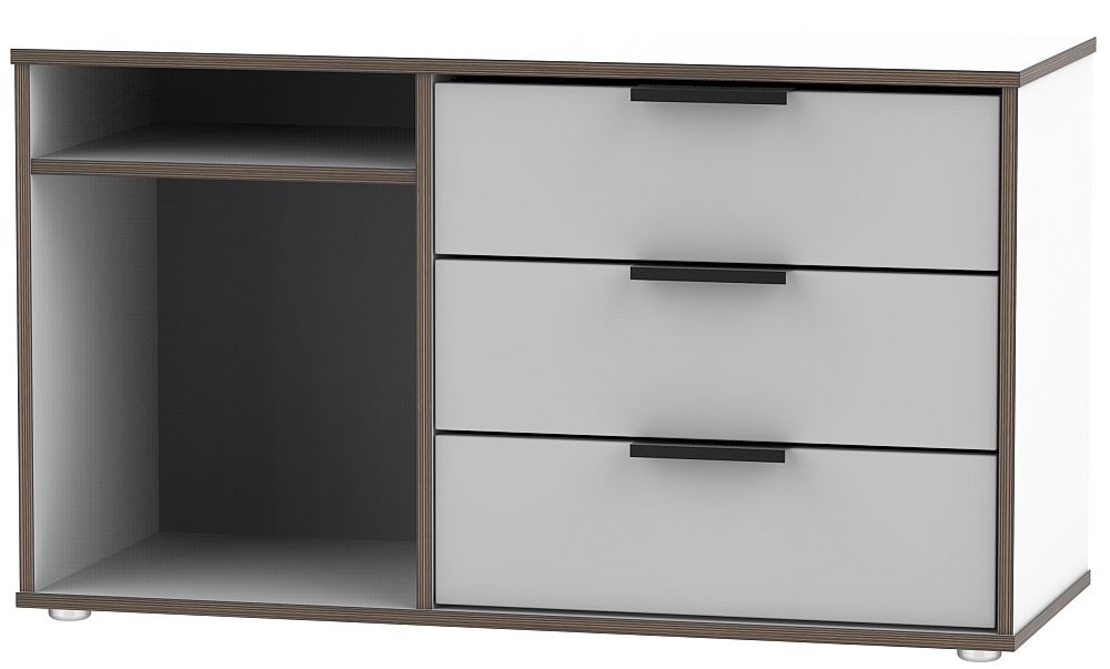 Hong Kong Grey and White 95cm TV Unit with Glides Legs
