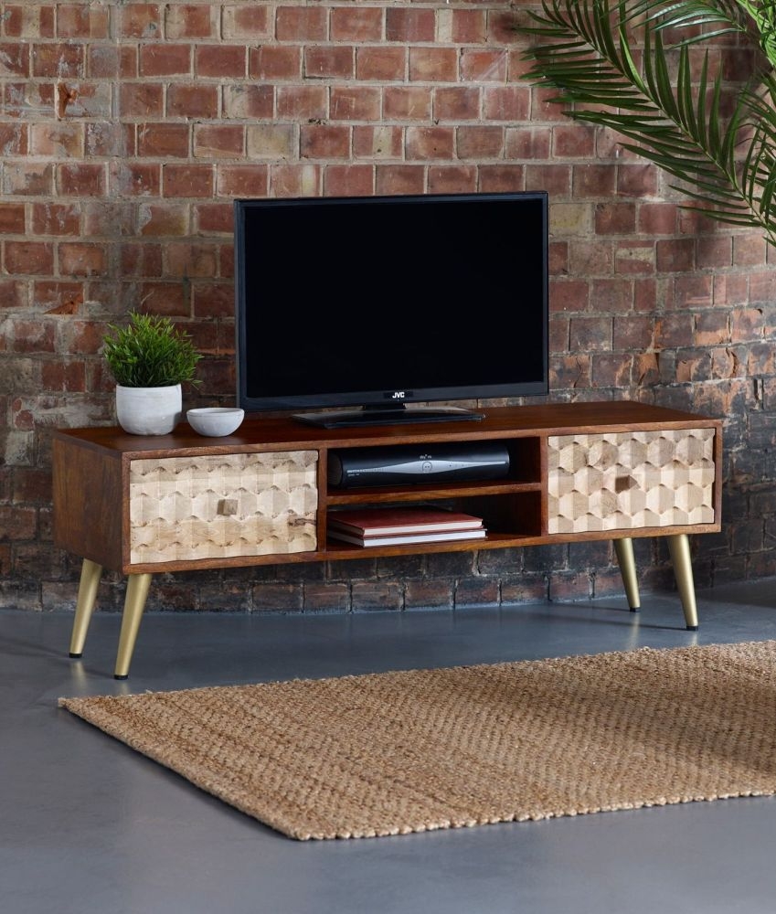Imphal Mango Wood Geometric 140cm TV Unit