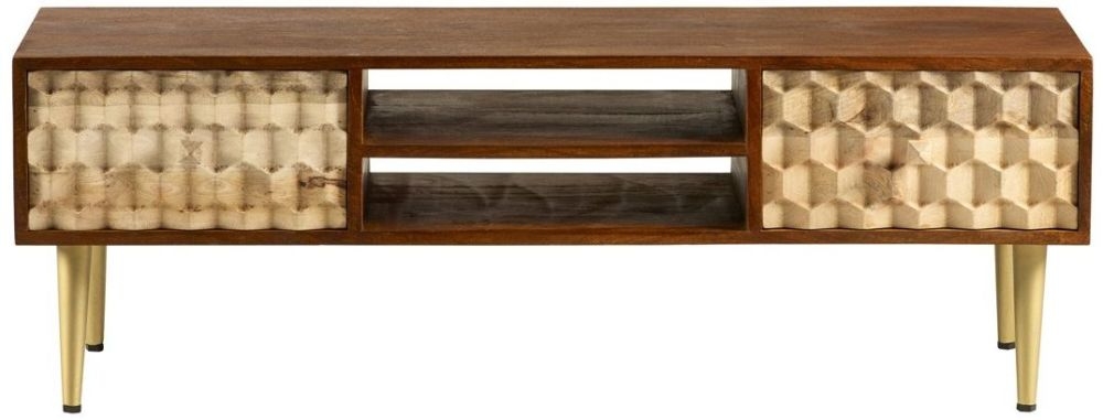 Imphal Mango Wood Geometric 140cm TV Unit