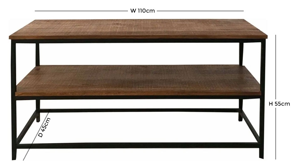 Industrial Mango Wood 100cm TV Unit
