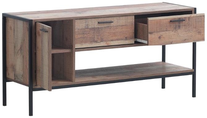 Industrial Rustic Oak Effect TV Unit