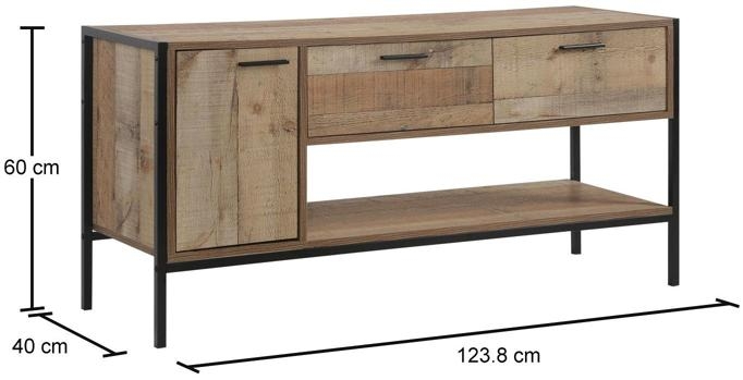 Industrial Rustic Oak Effect TV Unit