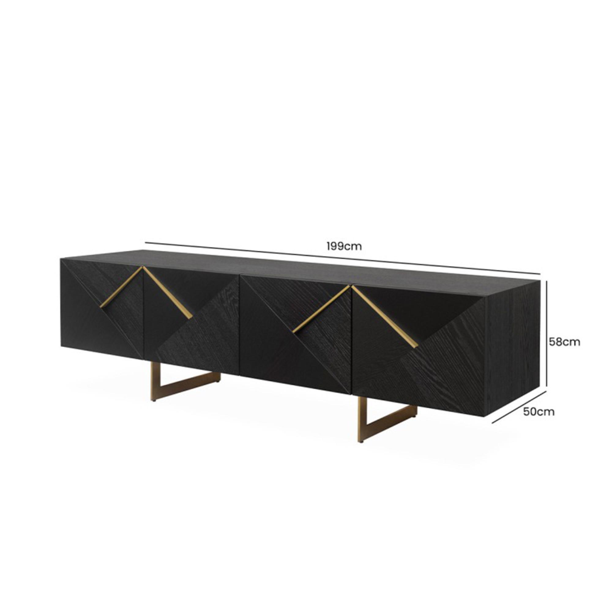 TV Unit - Ivanna - 4 Door - Dark Wood