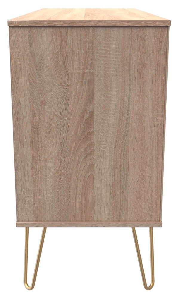 Jigsaw TV Unit - 95cm - with Gold Hairpin Legs - White and Oak