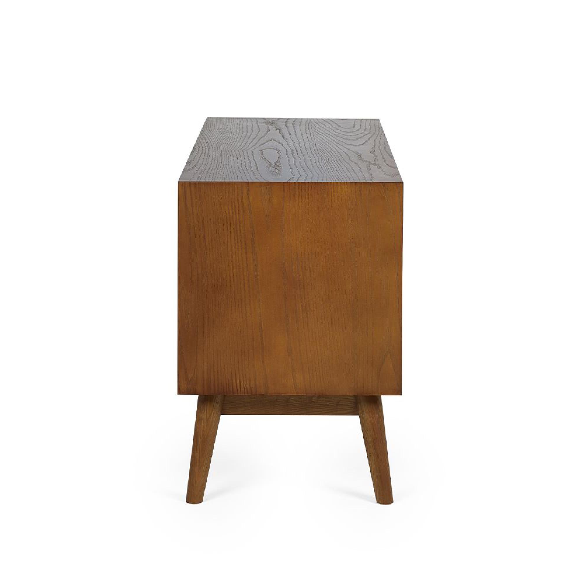 Lowry Media Unit - 120cm - Cherry Wood - Retro Style