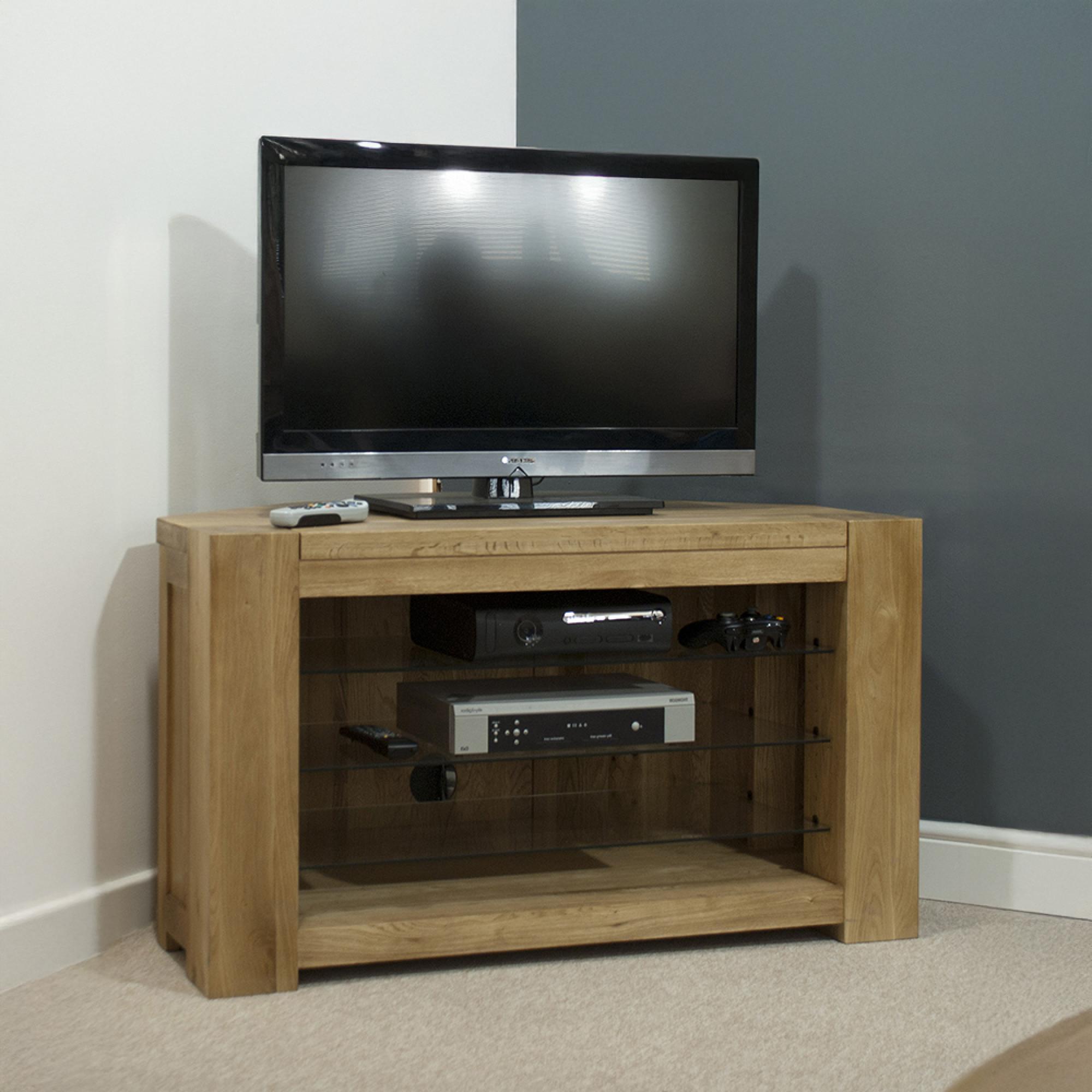 Massive Oak Corner TV Unit