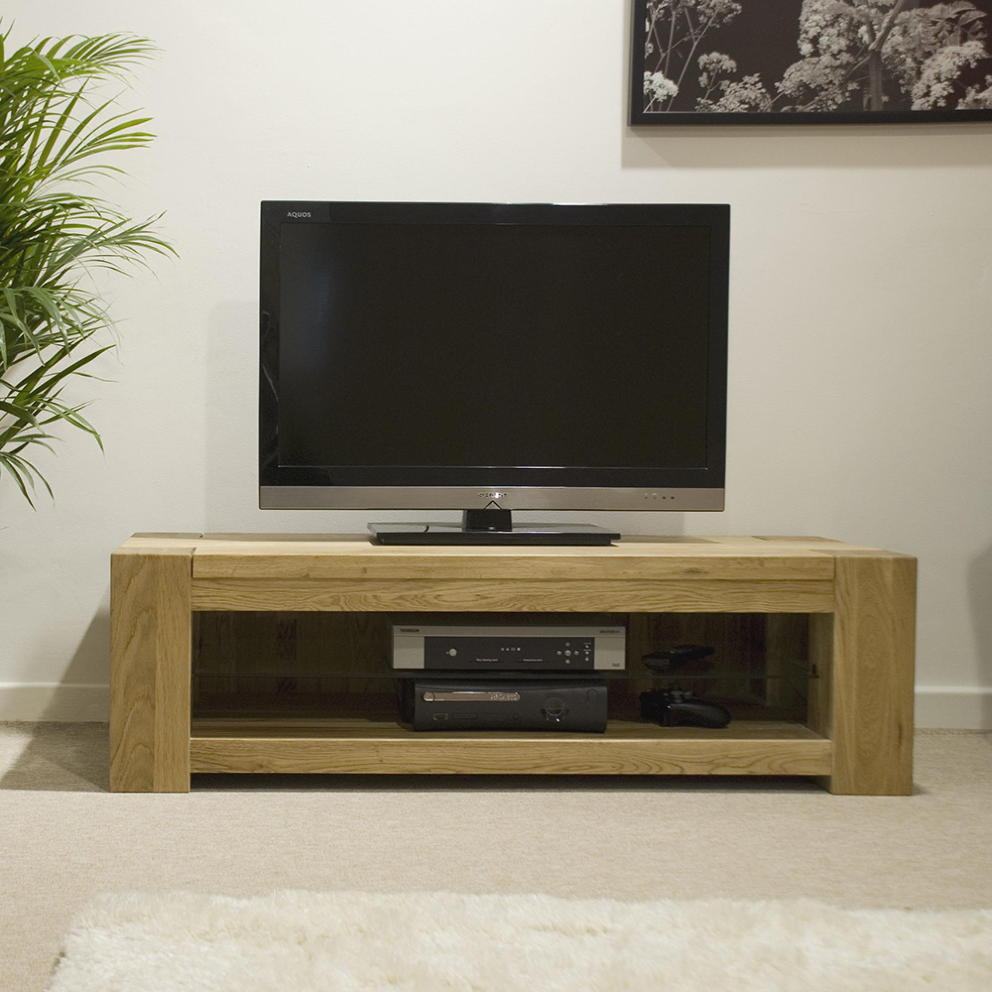 Massive Oak Standard Plasma TV Unit