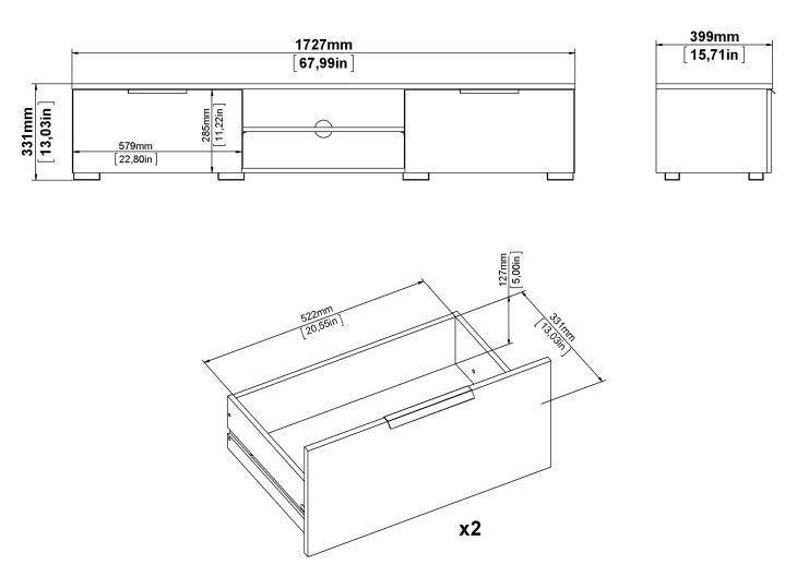 Match Jackson Hickory Oak Effect Large TV Unit