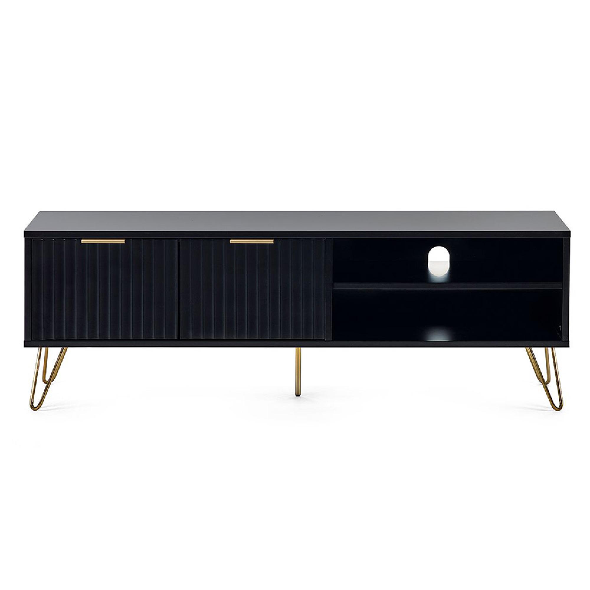 Murano TV Unit - 150cm - Ribbed - Black