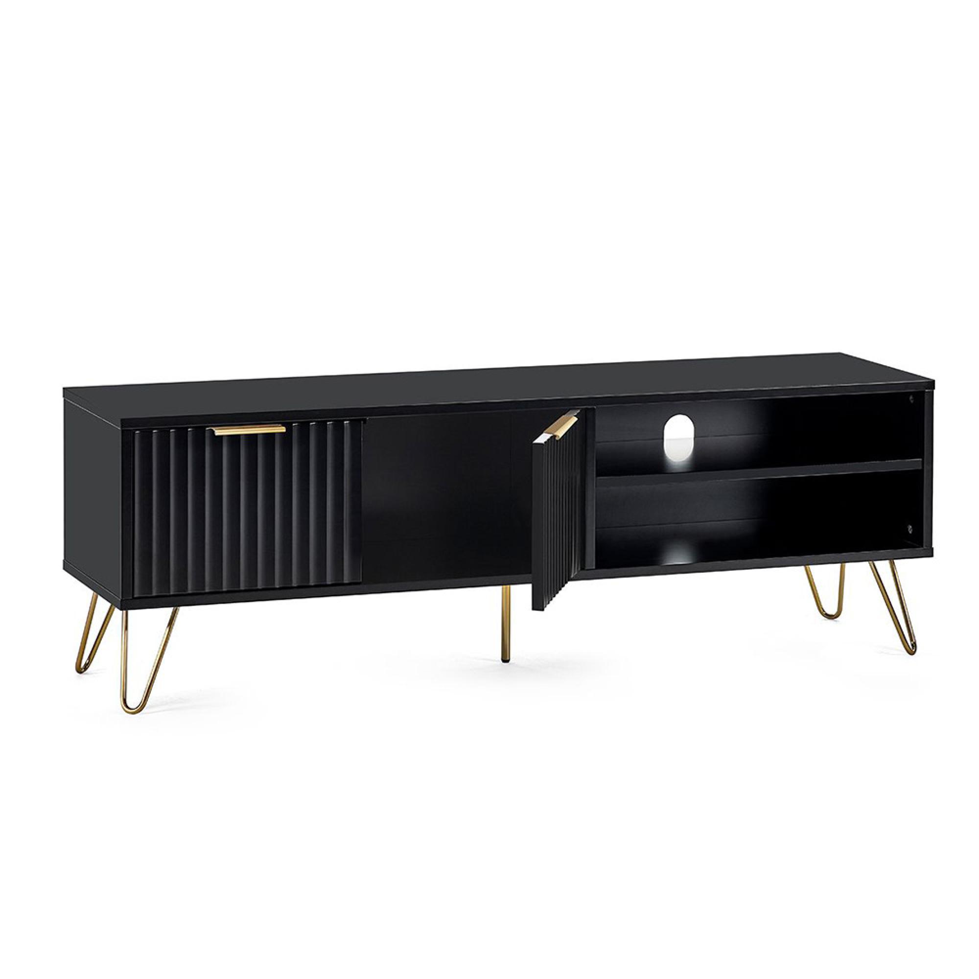 Murano TV Unit - 150cm - Ribbed - Black