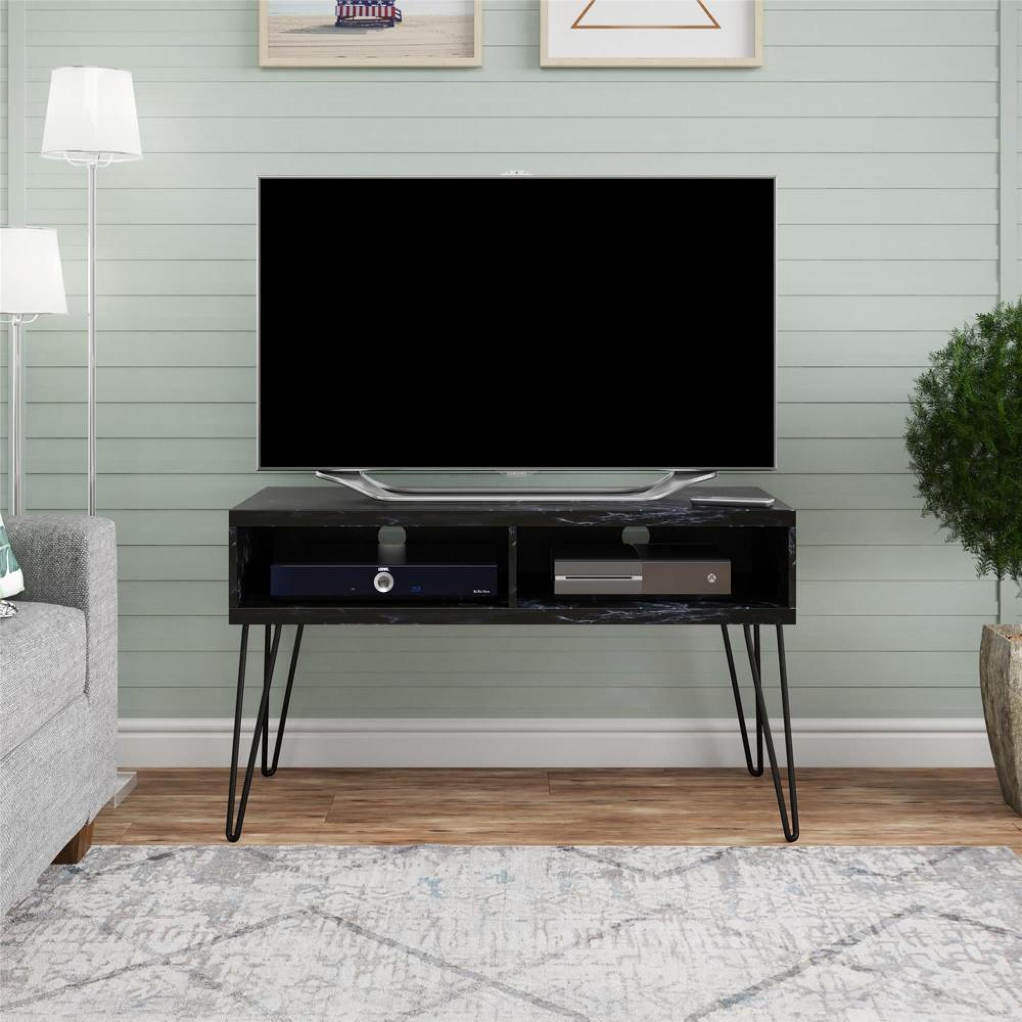 Novogratz Athena TV Stand - Black Marble Effect - 1748899COMNUK