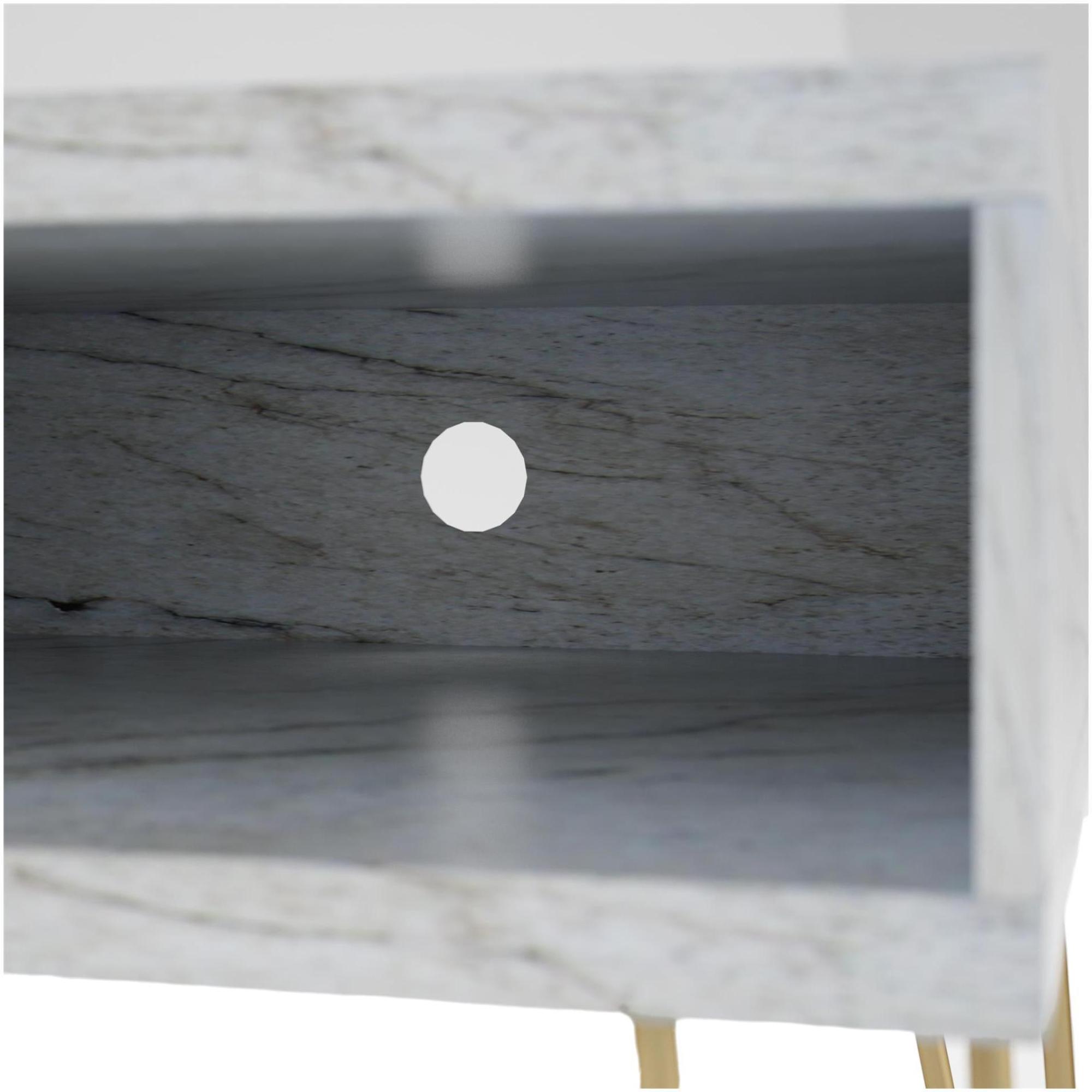 Novogratz Athena TV Stand - White Marble Effect - 1748891COMNUK