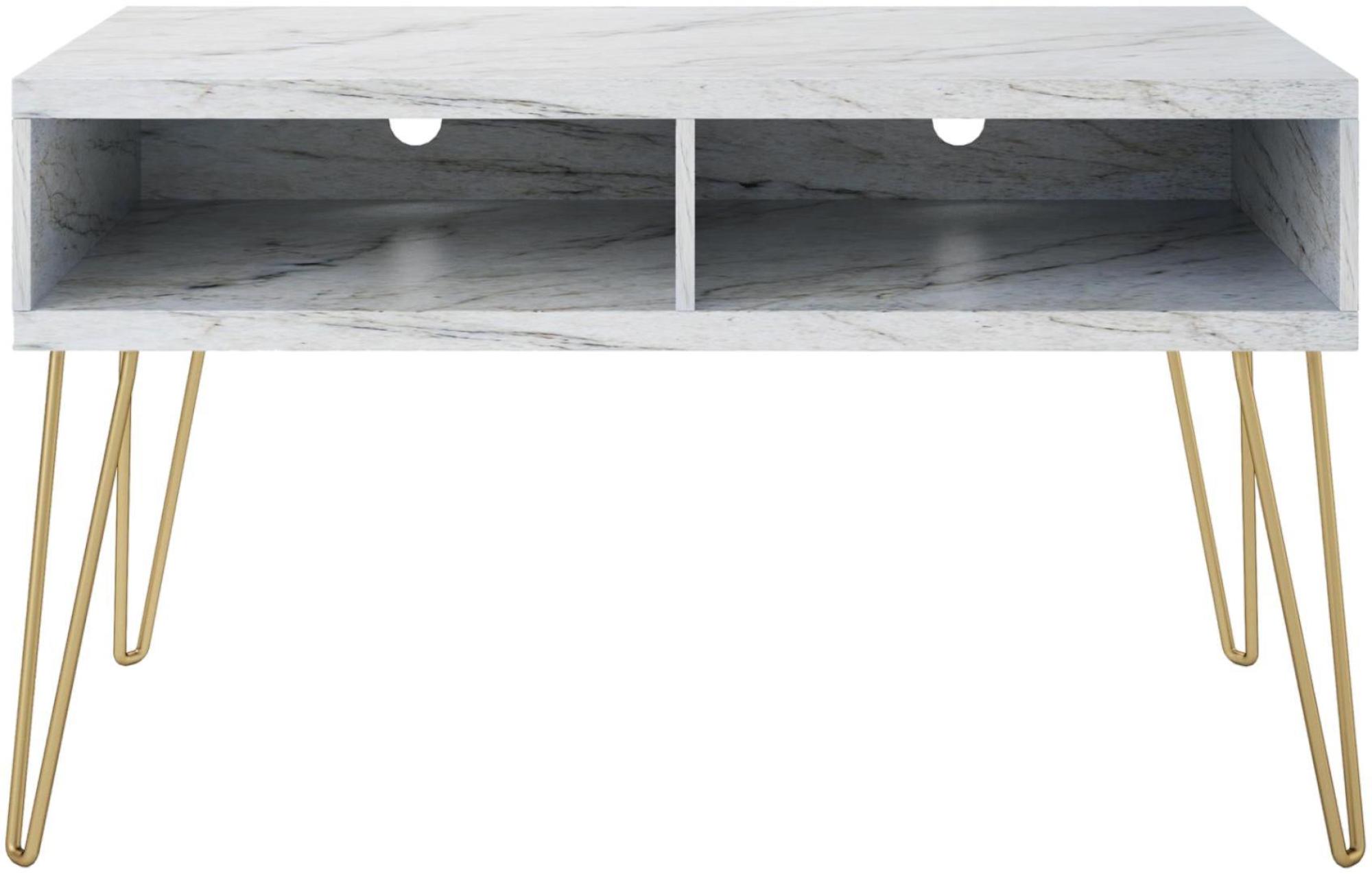 Novogratz Athena TV Stand - White Marble Effect - 1748891COMNUK