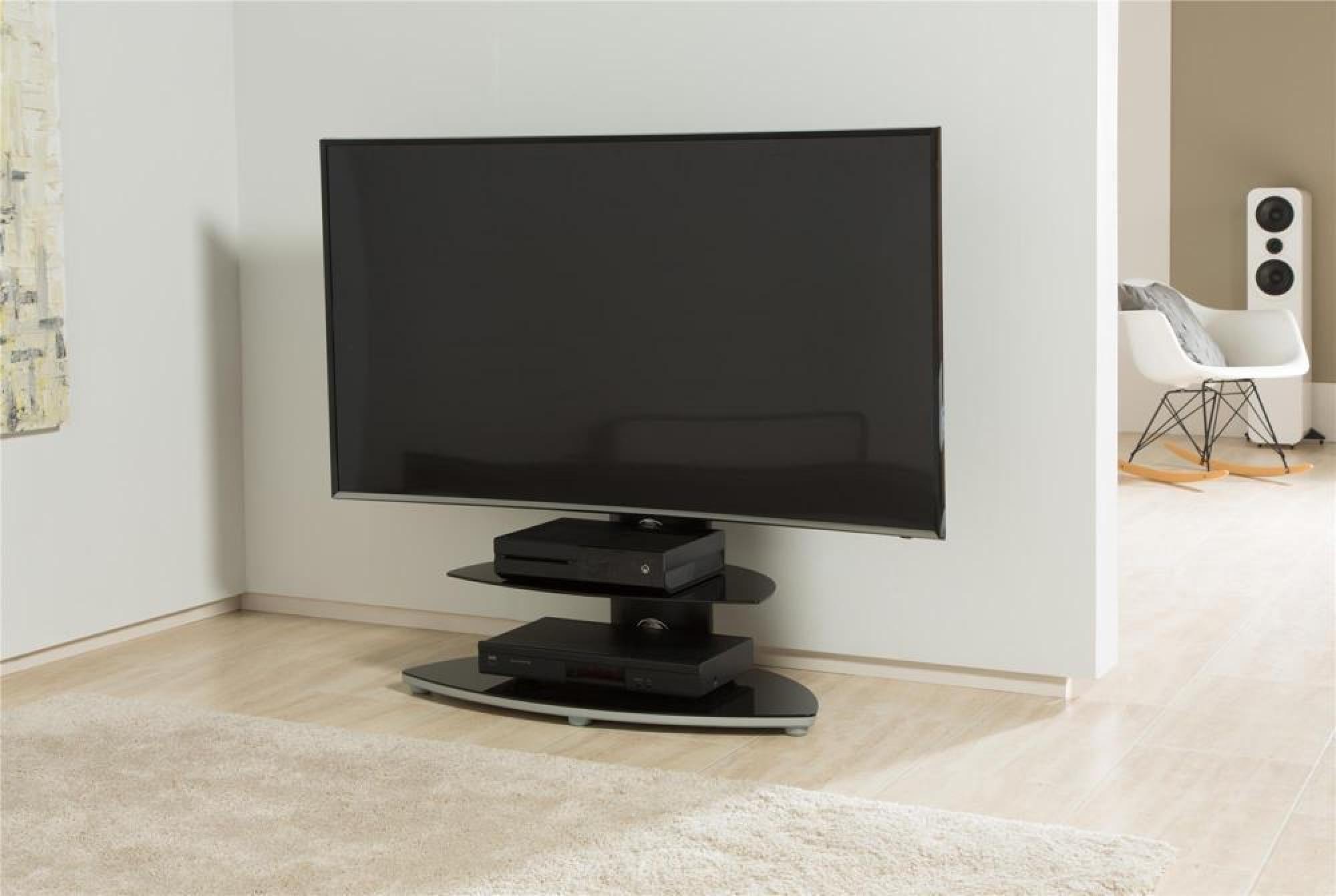 Osmium TV Stand - 2 Shelf with Bracket - Black - OSMB800/2-S