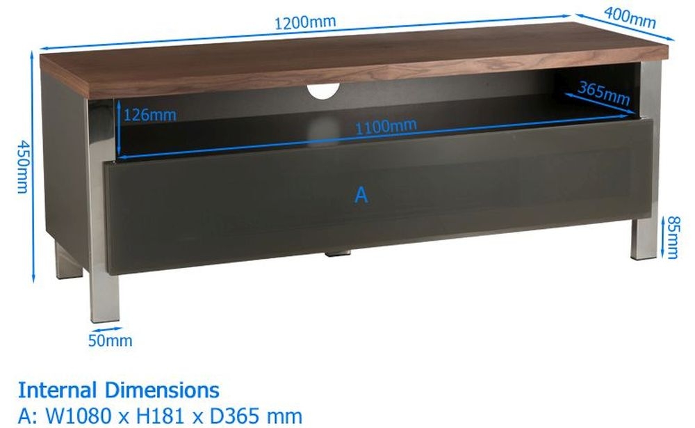 Regent TV Stand - Walnut - 120cm - ADR1200-WAL