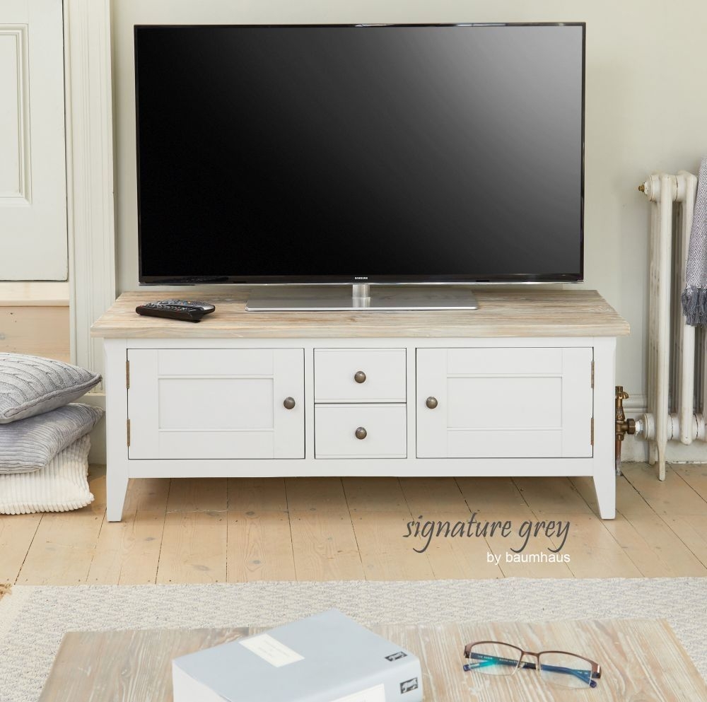 Signature Grey Painted TV Stand - 2 Door - 2 Drawer