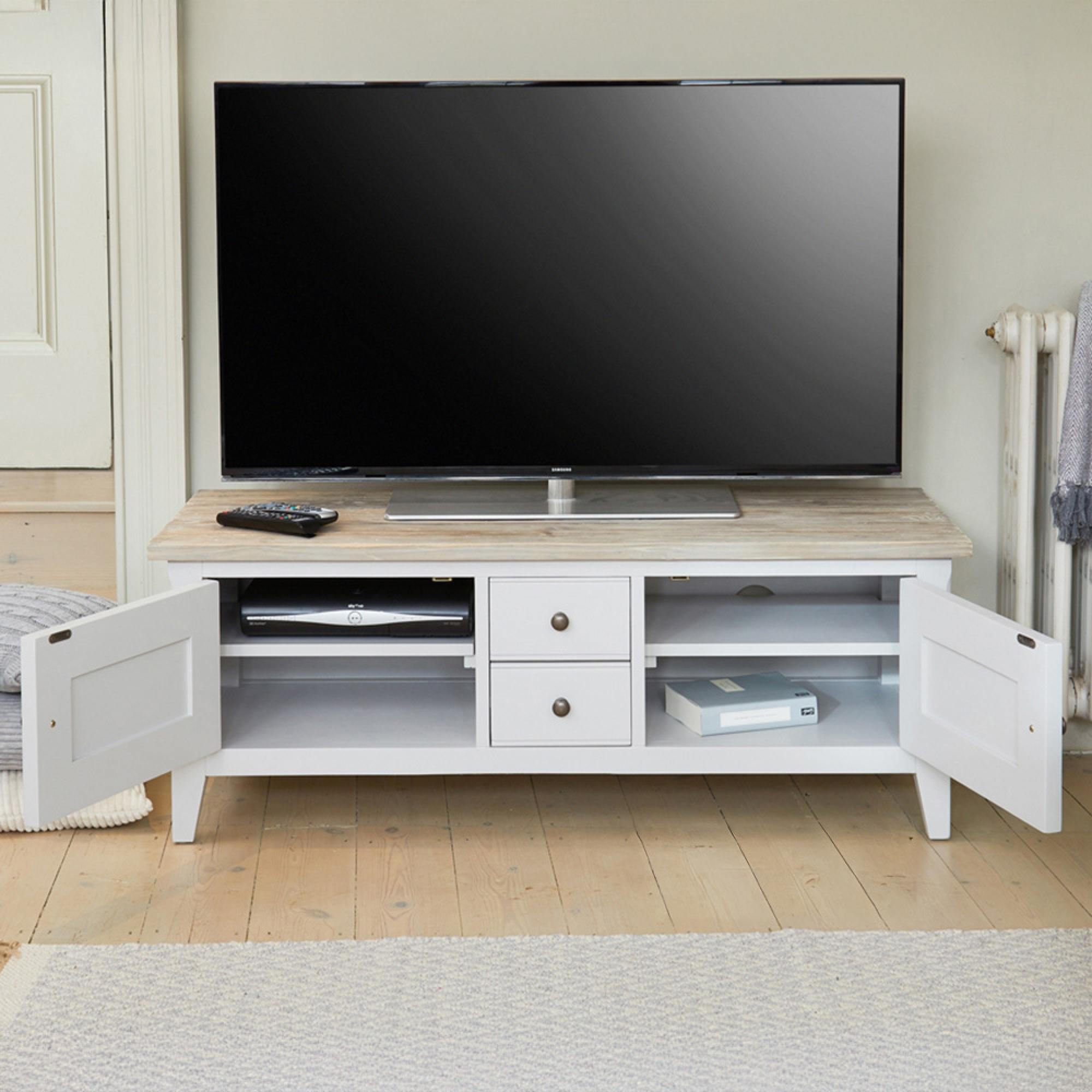 Signature Grey Painted TV Stand - 2 Door - 2 Drawer