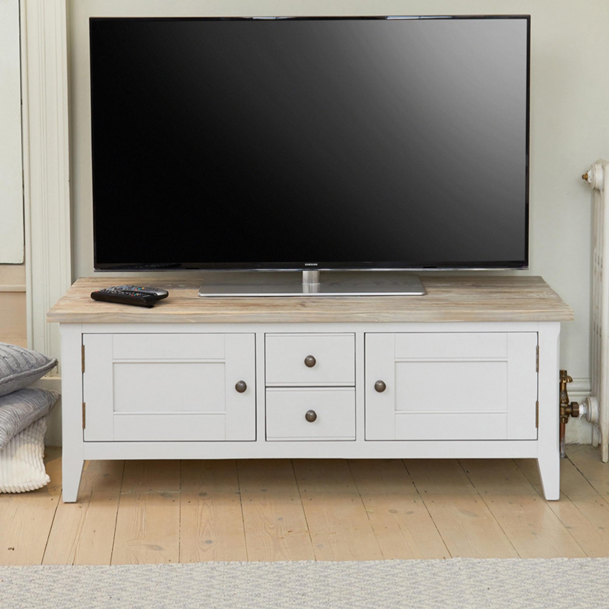 Signature Grey Painted TV Stand - 2 Door - 2 Drawer