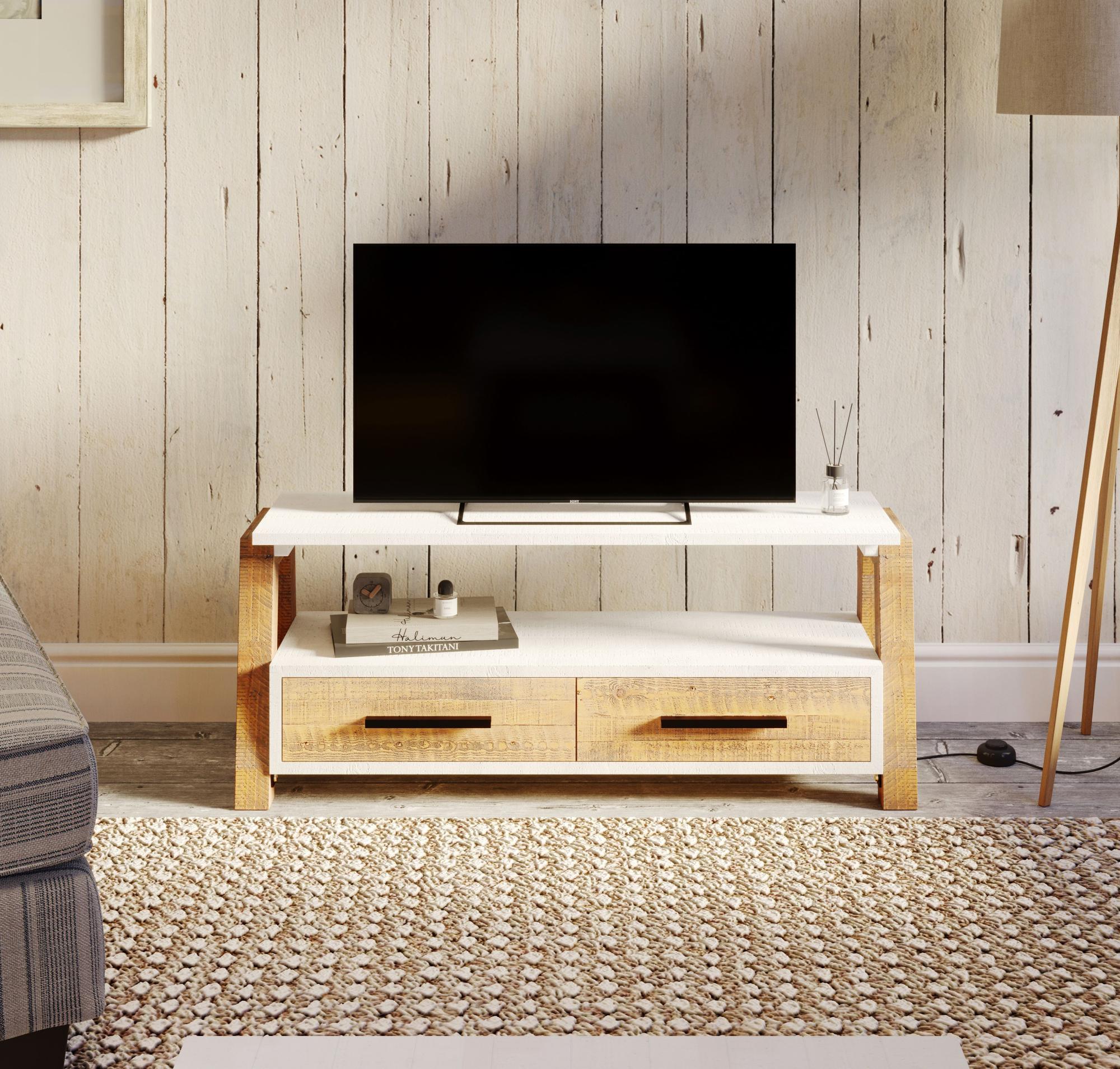 Trinity Reclaimed Wood & White TV Unit