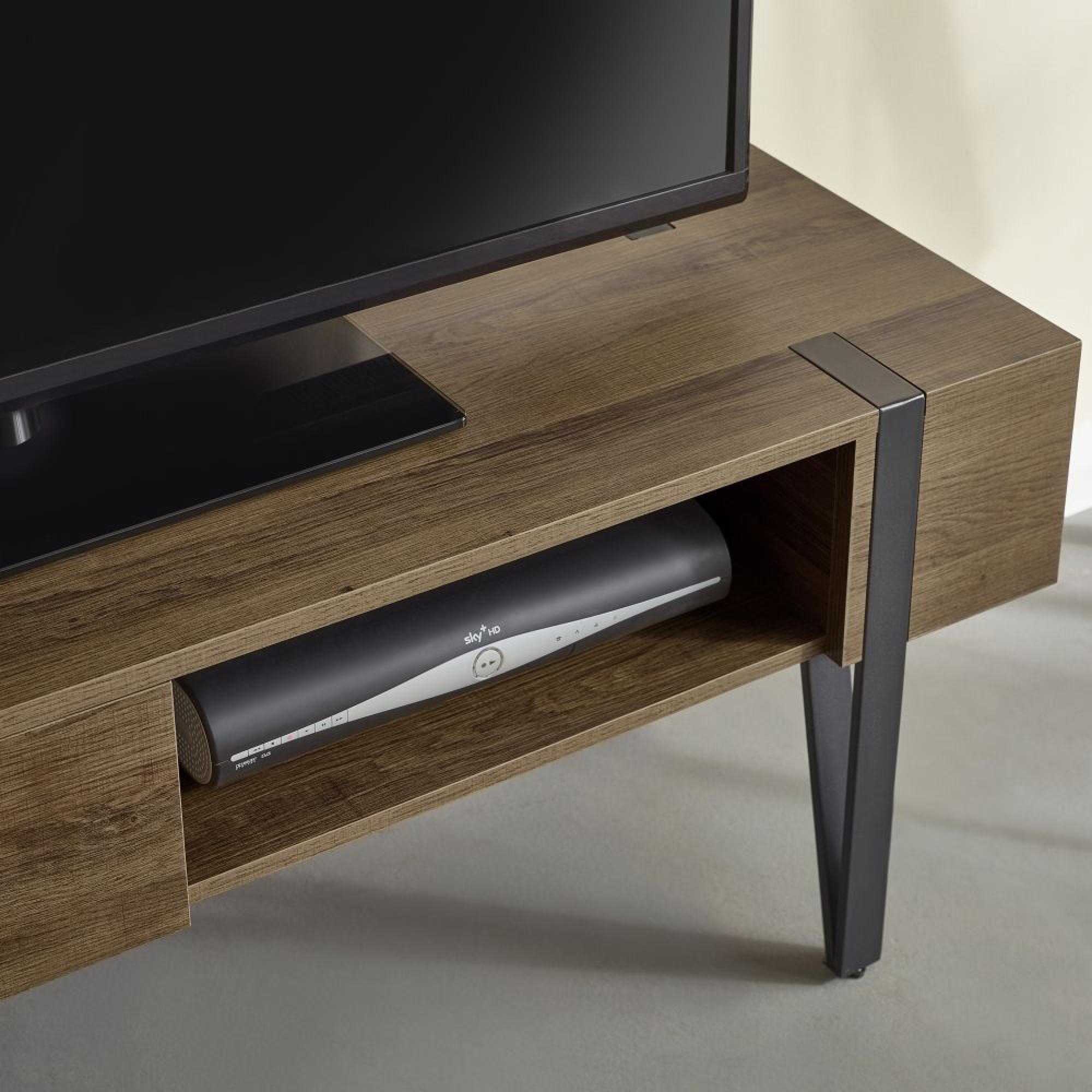 Troy Rustic Wood Effect TV Unit - 1 Drawer
