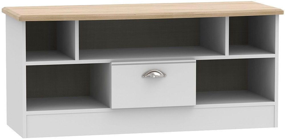 Victoria Grey and Riviera Oak 110cm TV Unit 