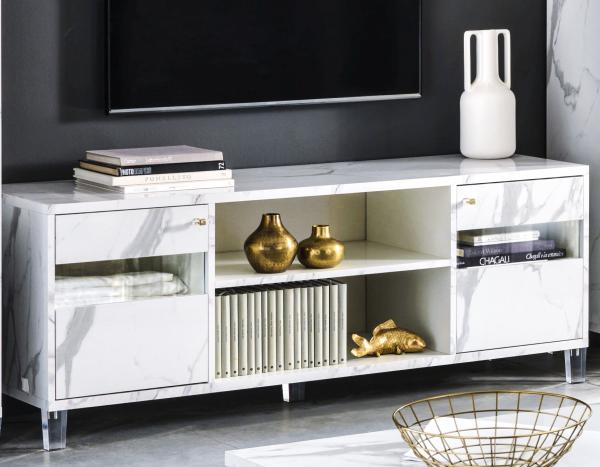 Vittoria White Italian 160cm TV Unit