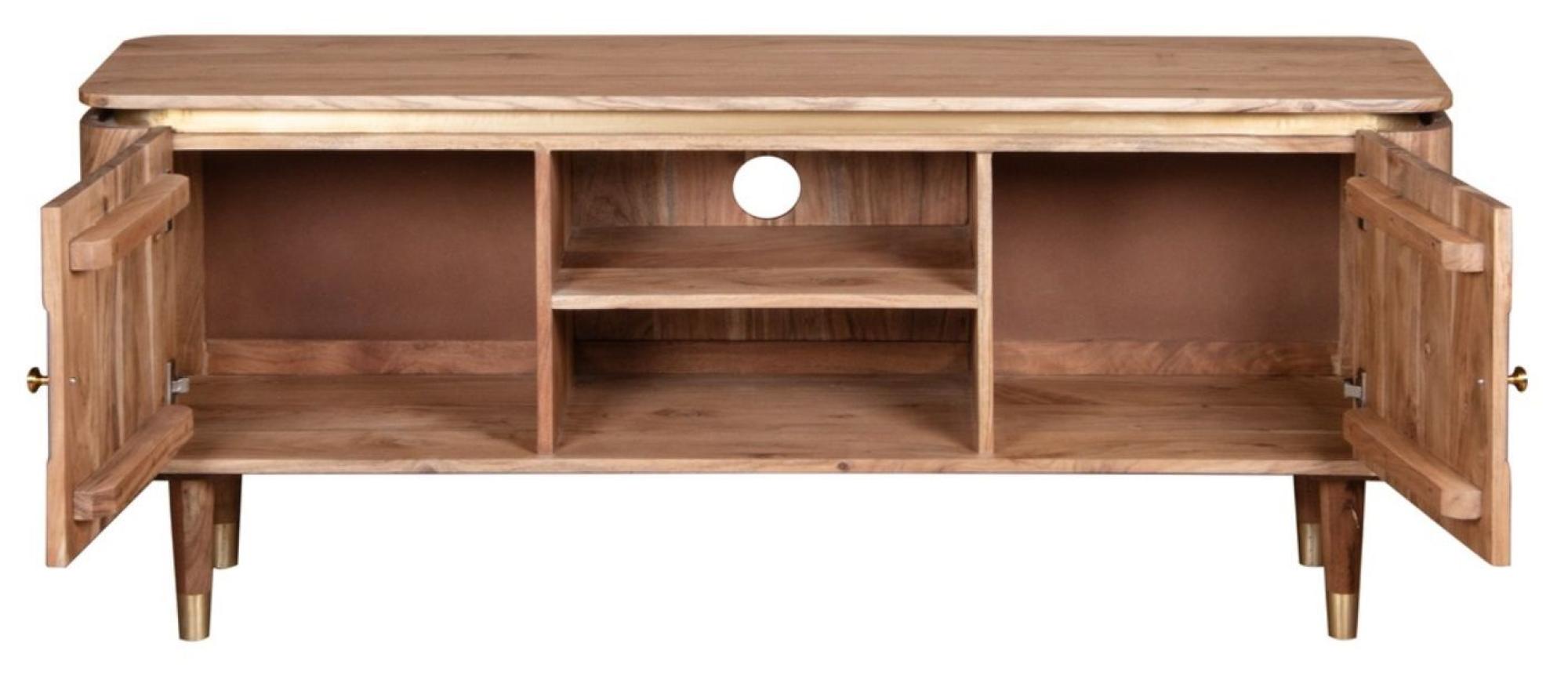 William Acacia Ribbed with Gold Trim 145cm TV Unit