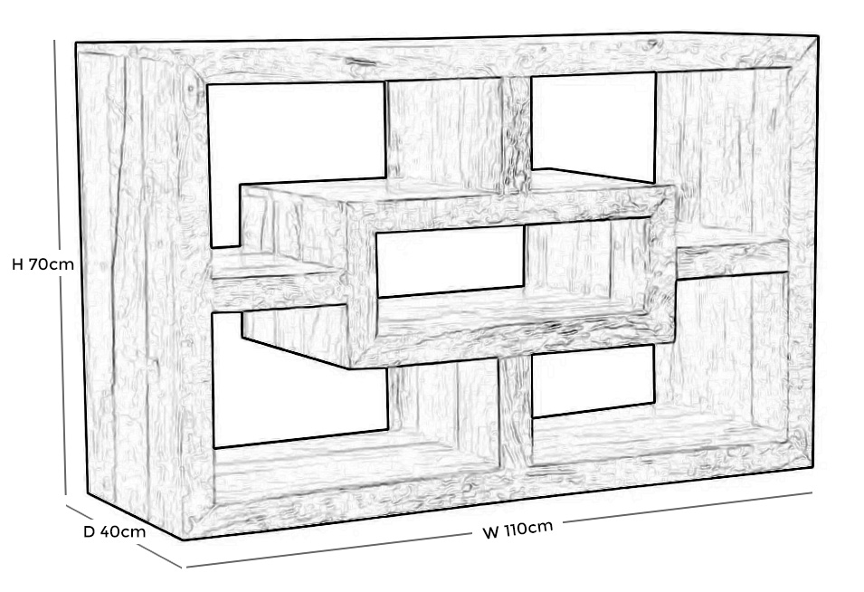 Yoga Light Wood Multi Shelf 110cm TV Unit