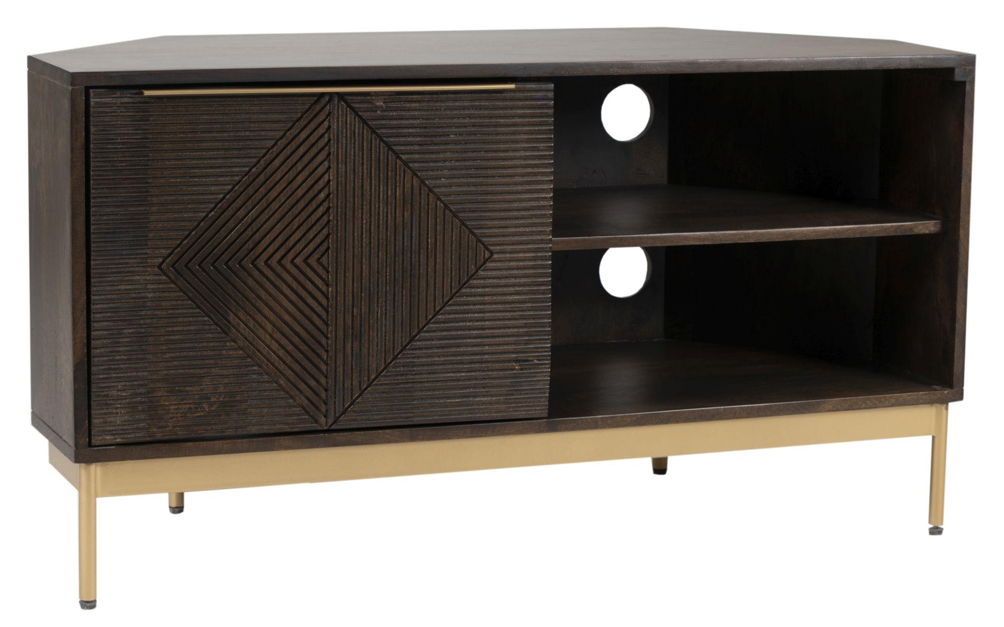 Zaine Walnut 104cm Corner TV Unit