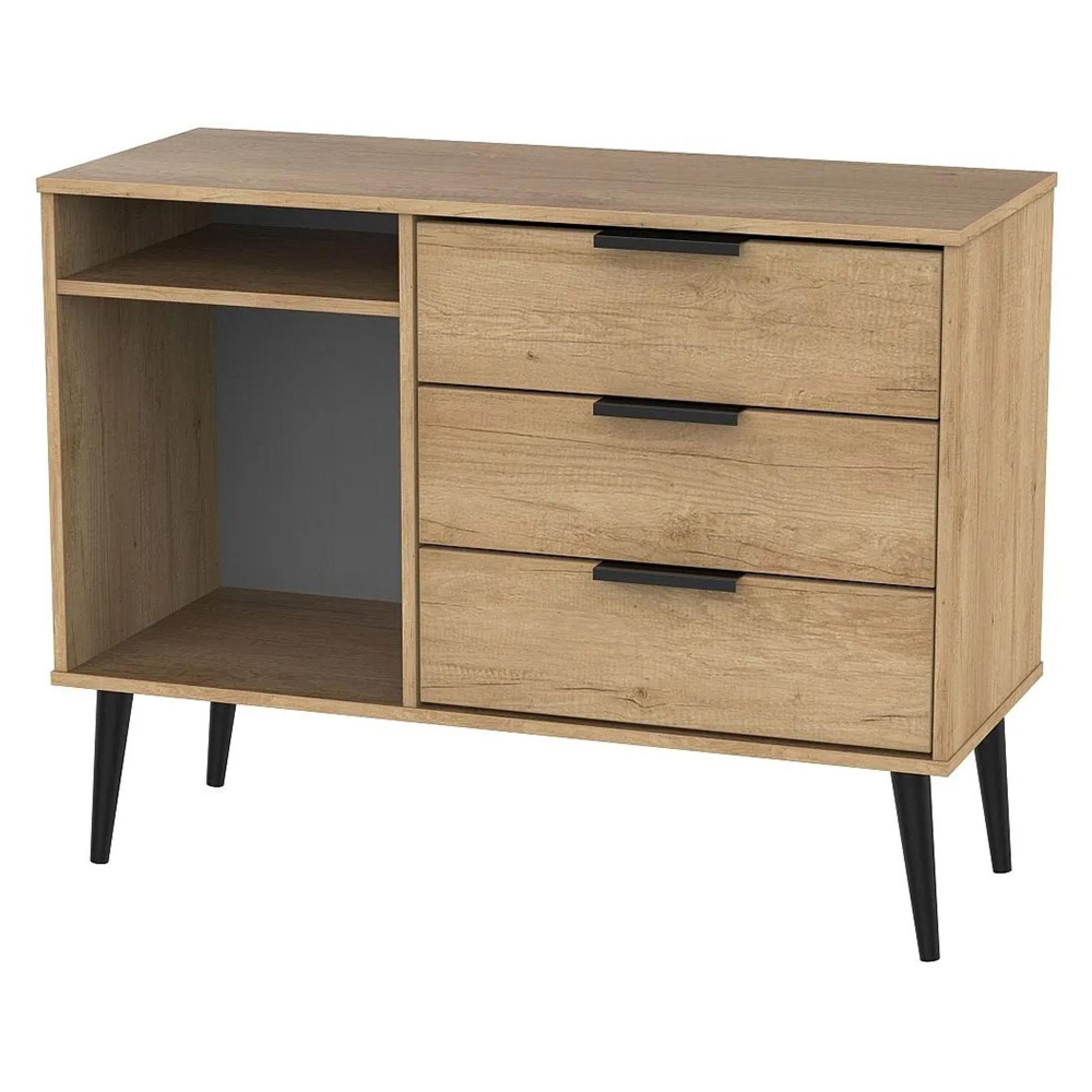 Hong Kong TV Unit - 95cm - with Wooden Legs - Oak
