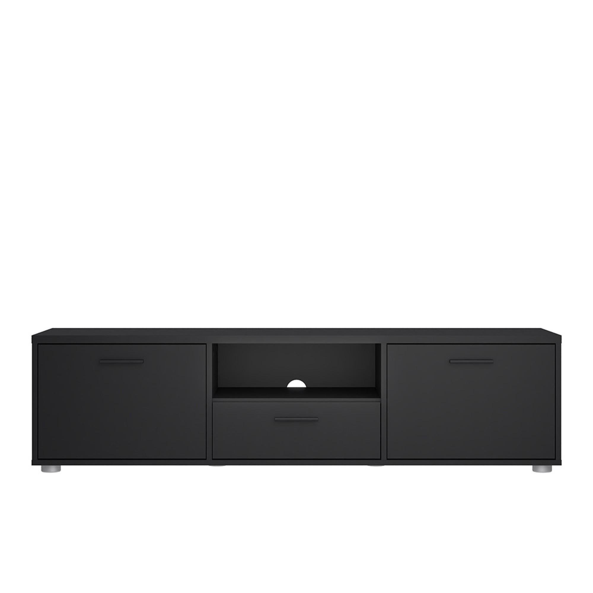 Media TV Unit - 2 Door - 1 Drawer - 147.2cm - Storage - Black