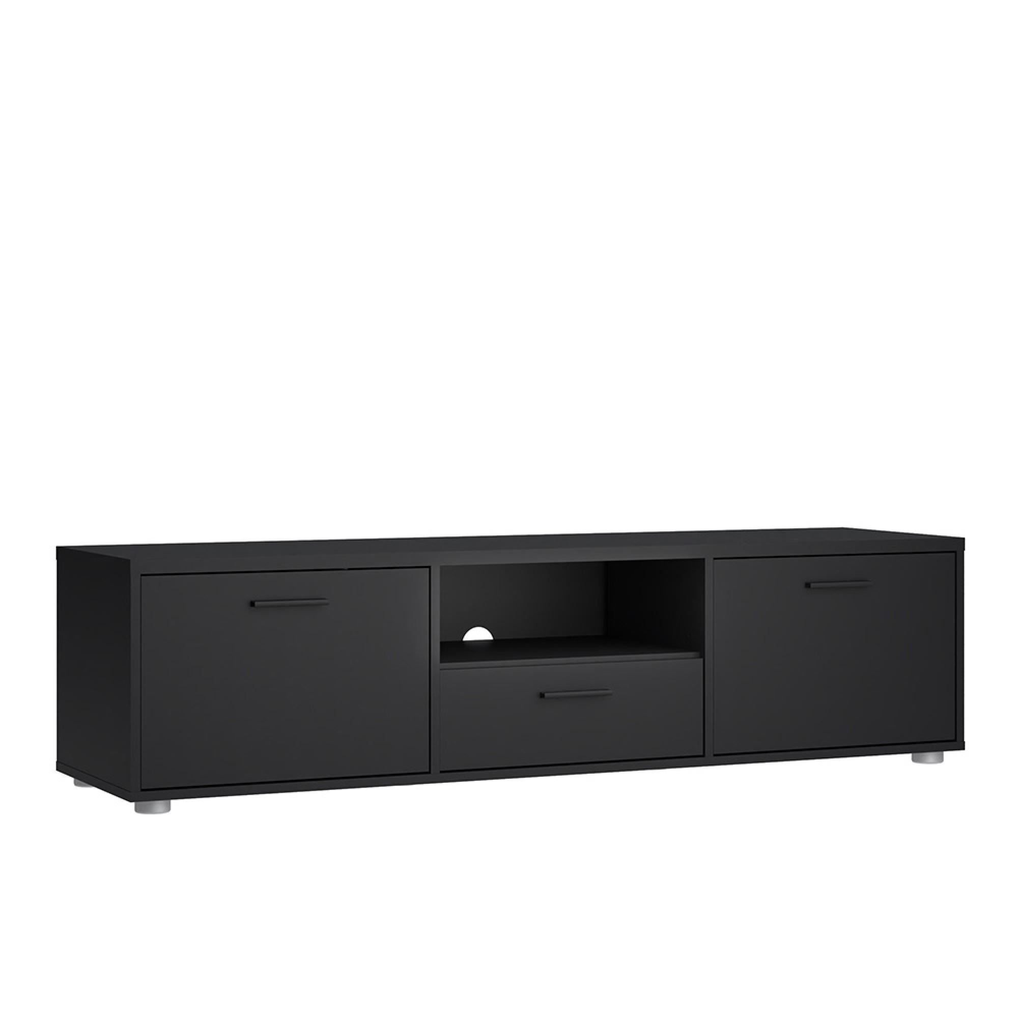 Media TV Unit - 2 Door - 1 Drawer - 147.2cm - Storage - Black