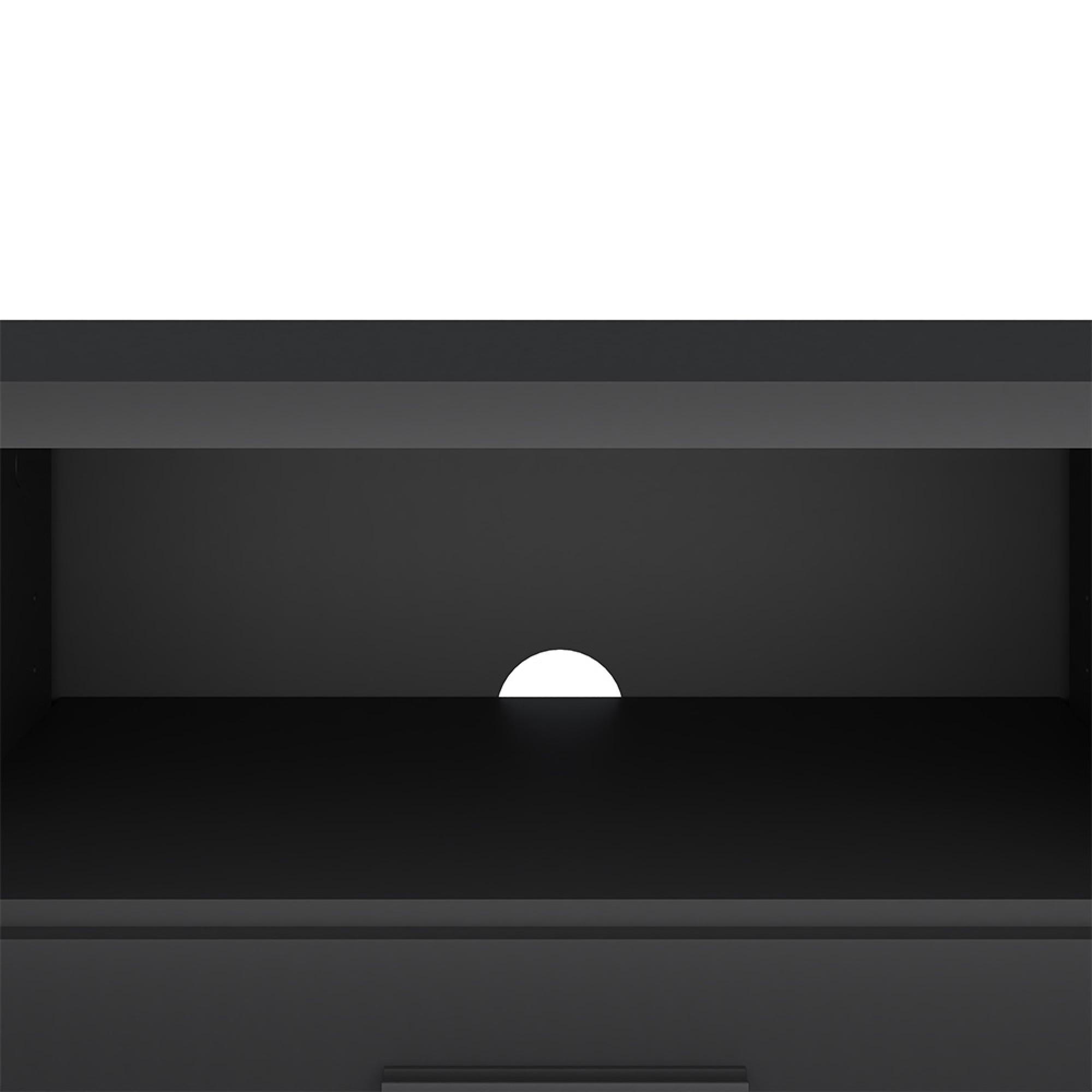Media TV Unit - 2 Door - 1 Drawer - 147.2cm - Storage - Black
