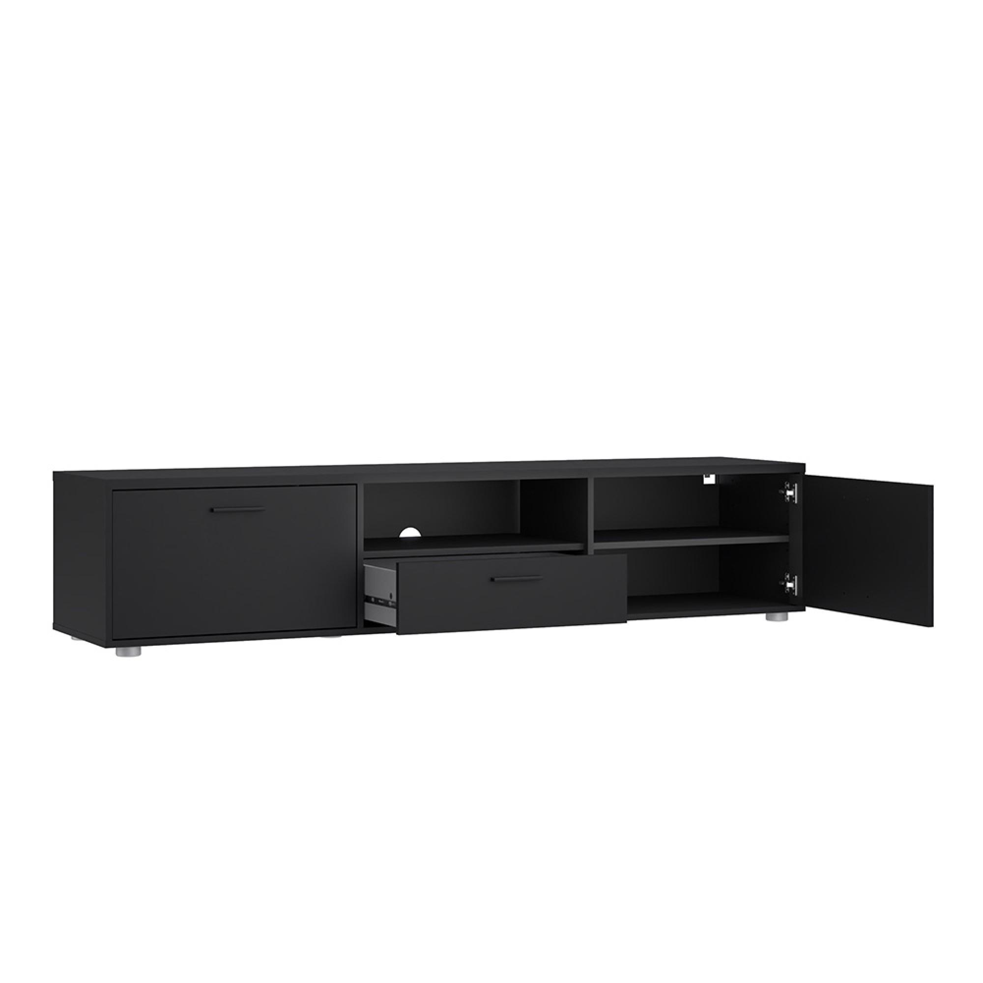 Media TV Unit - 2 Door - 1 Drawer - 177.2cm - Large - Black