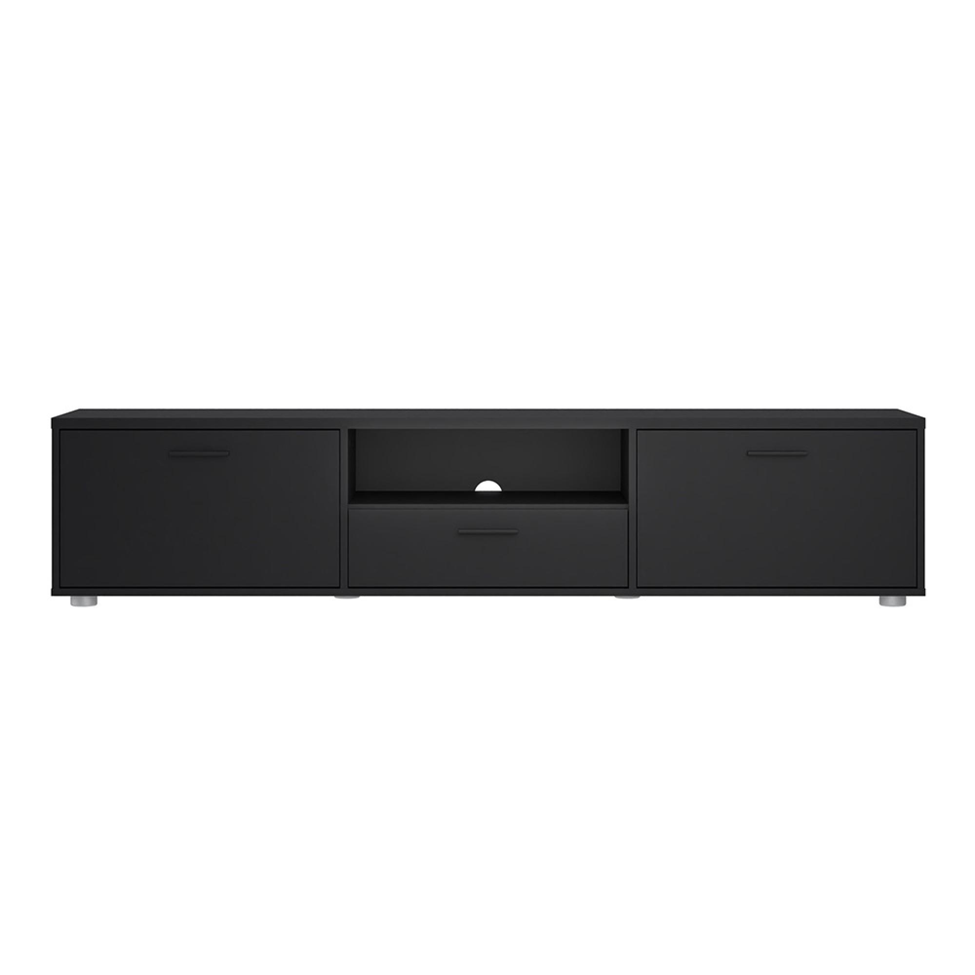 Media TV Unit - 2 Door - 1 Drawer - 177.2cm - Large - Black