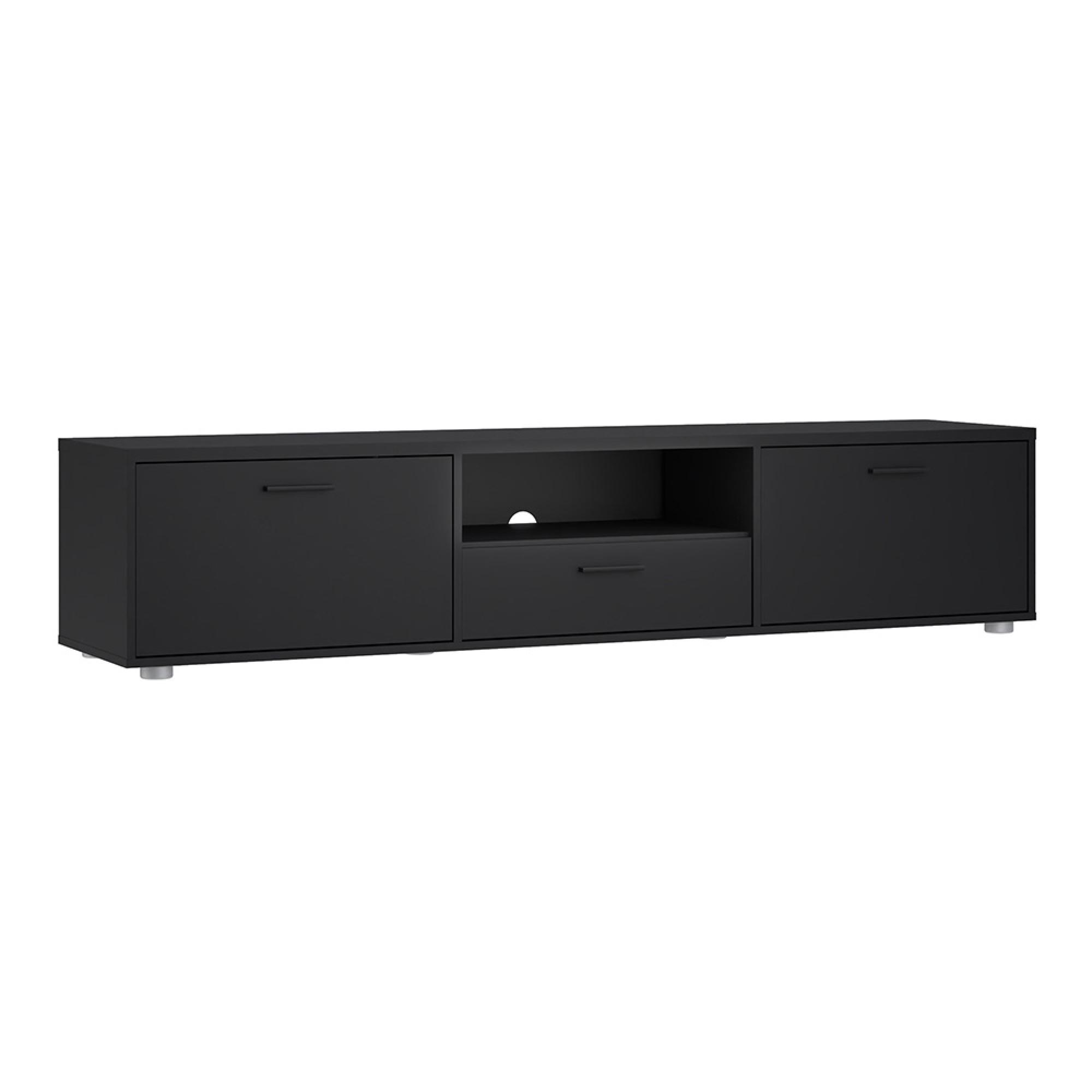 Media TV Unit - 2 Door - 1 Drawer - 177.2cm - Large - Black