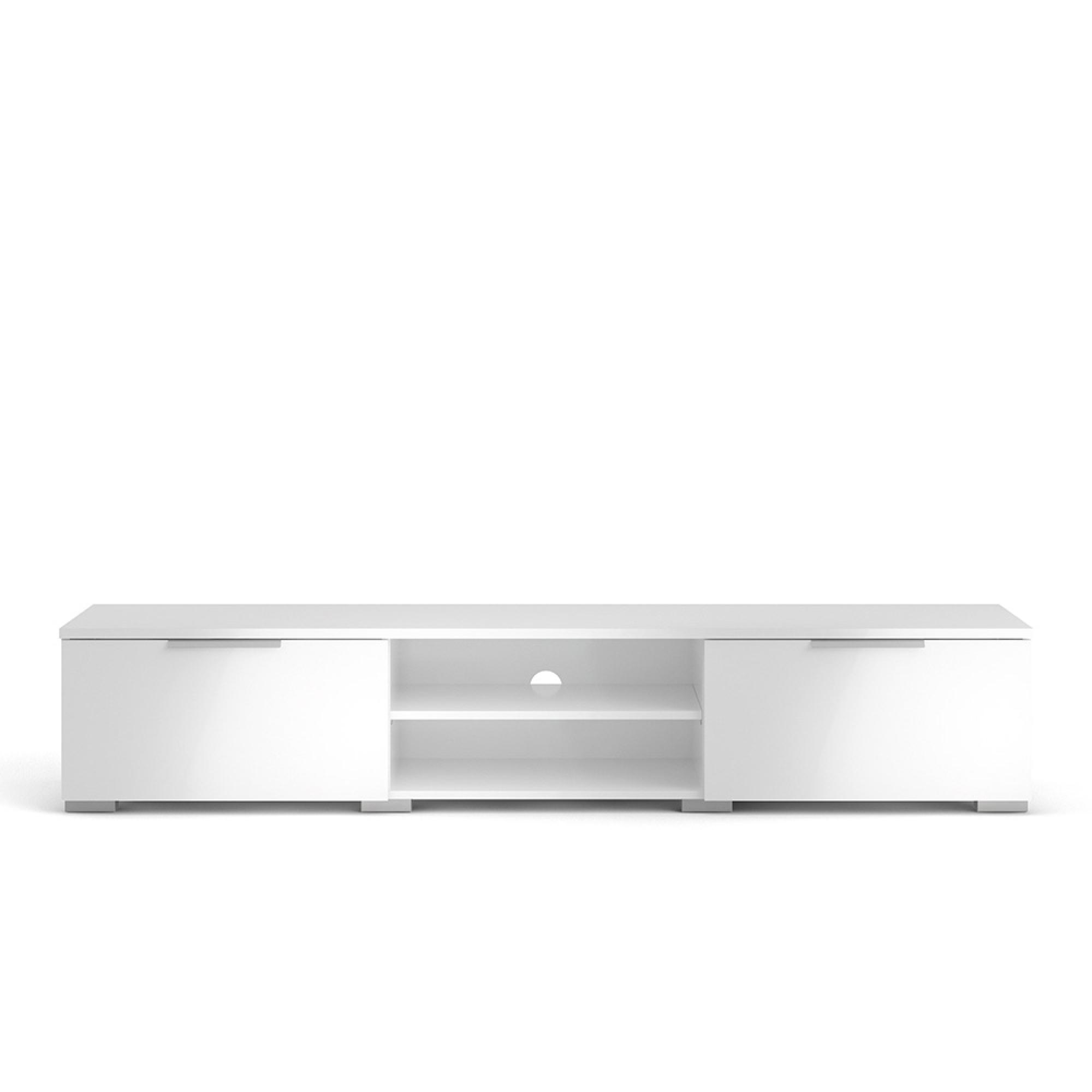 Match TV Unit - 2 Drawer - 1727cm - White Gloss