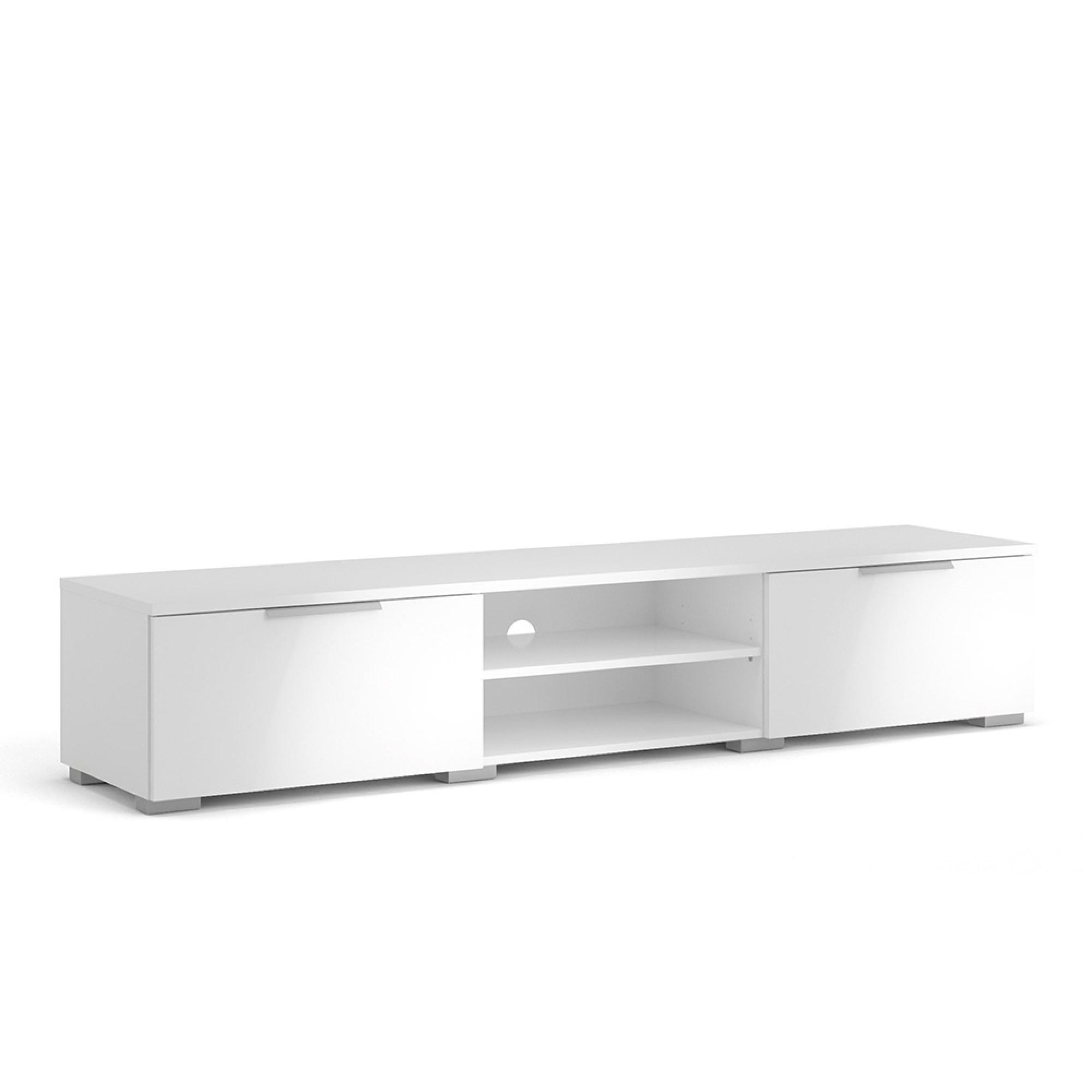 Match TV Unit - 2 Drawer - 1727cm - White Gloss