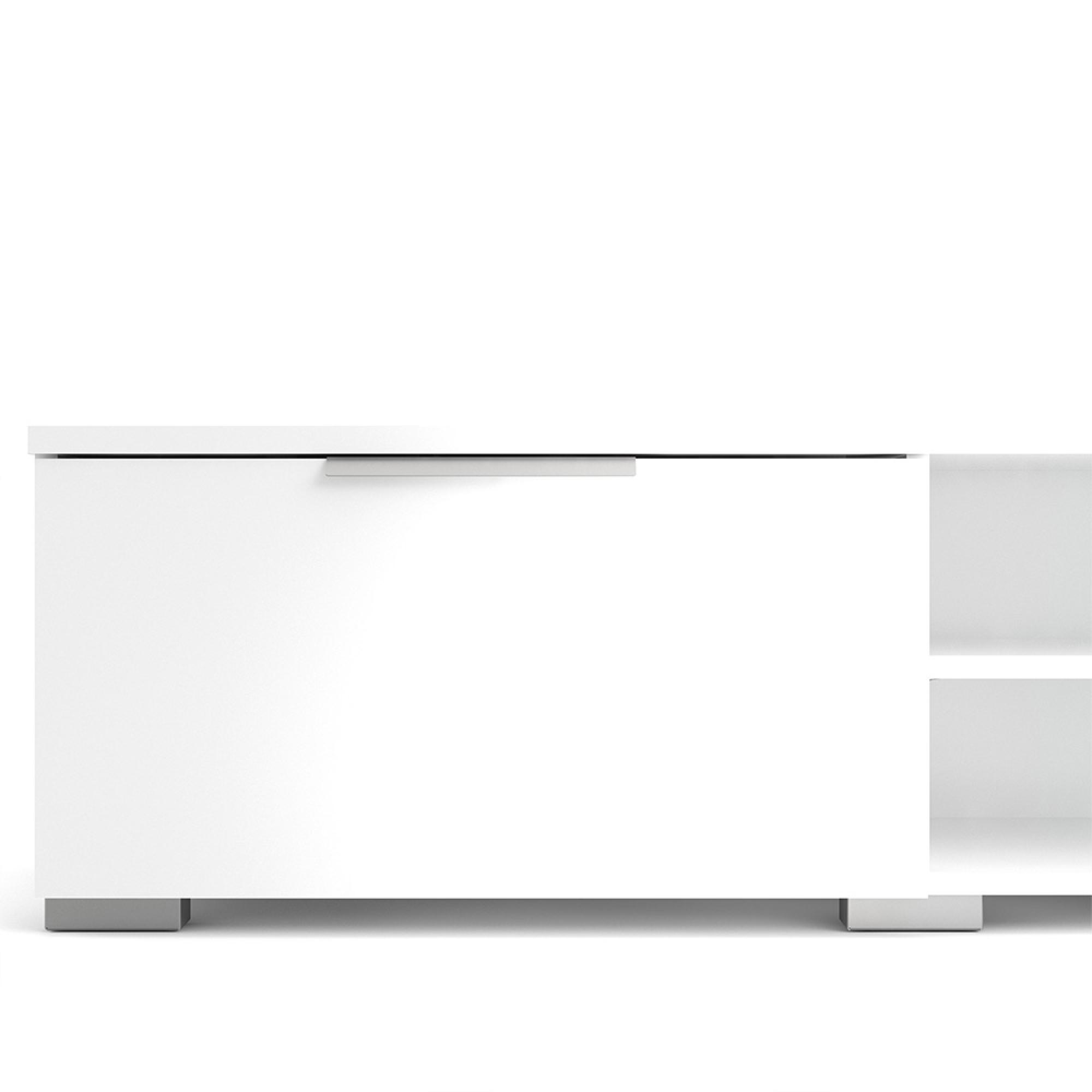 Match TV Unit - 2 Drawer - 1727cm - White Gloss