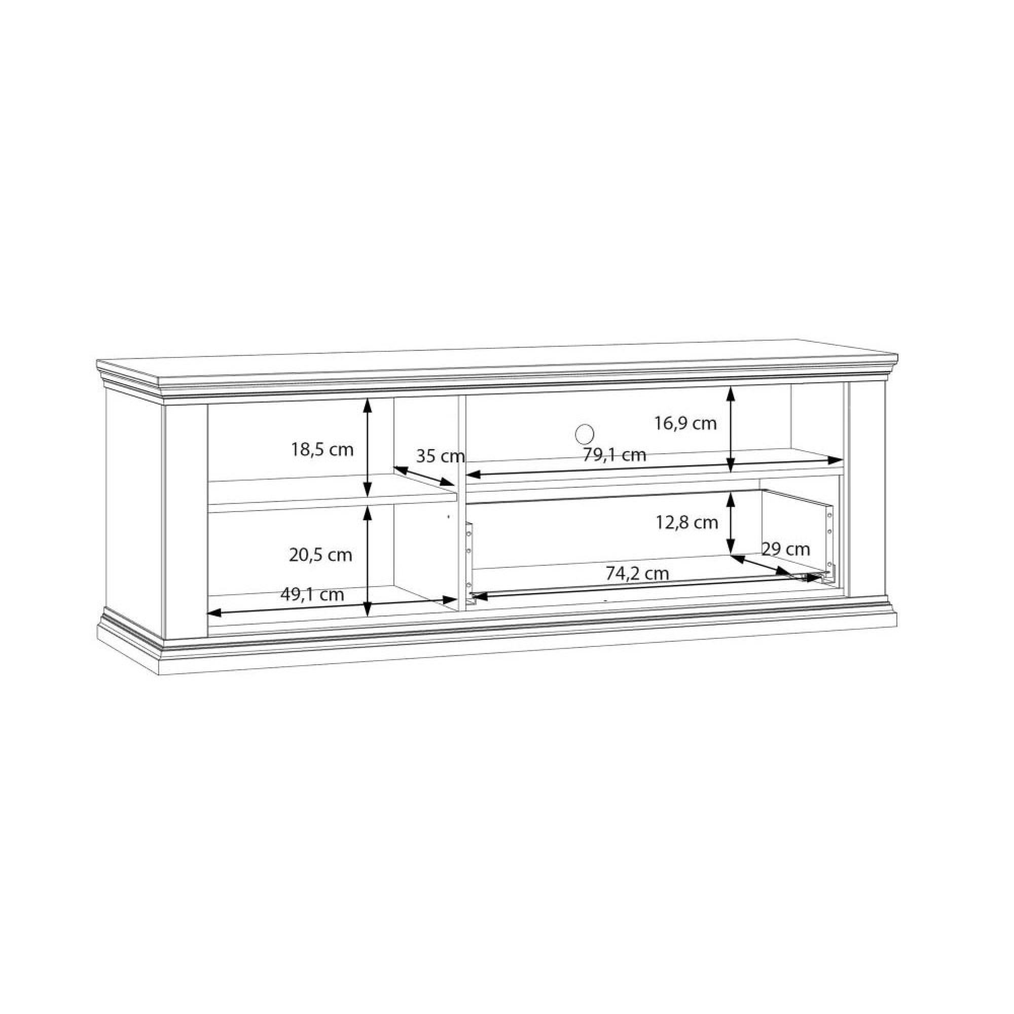 Pontypool TV Unit - 2 Door - 1 Drawer - 199.2cm - Wide - Dark Grey and Light Oak