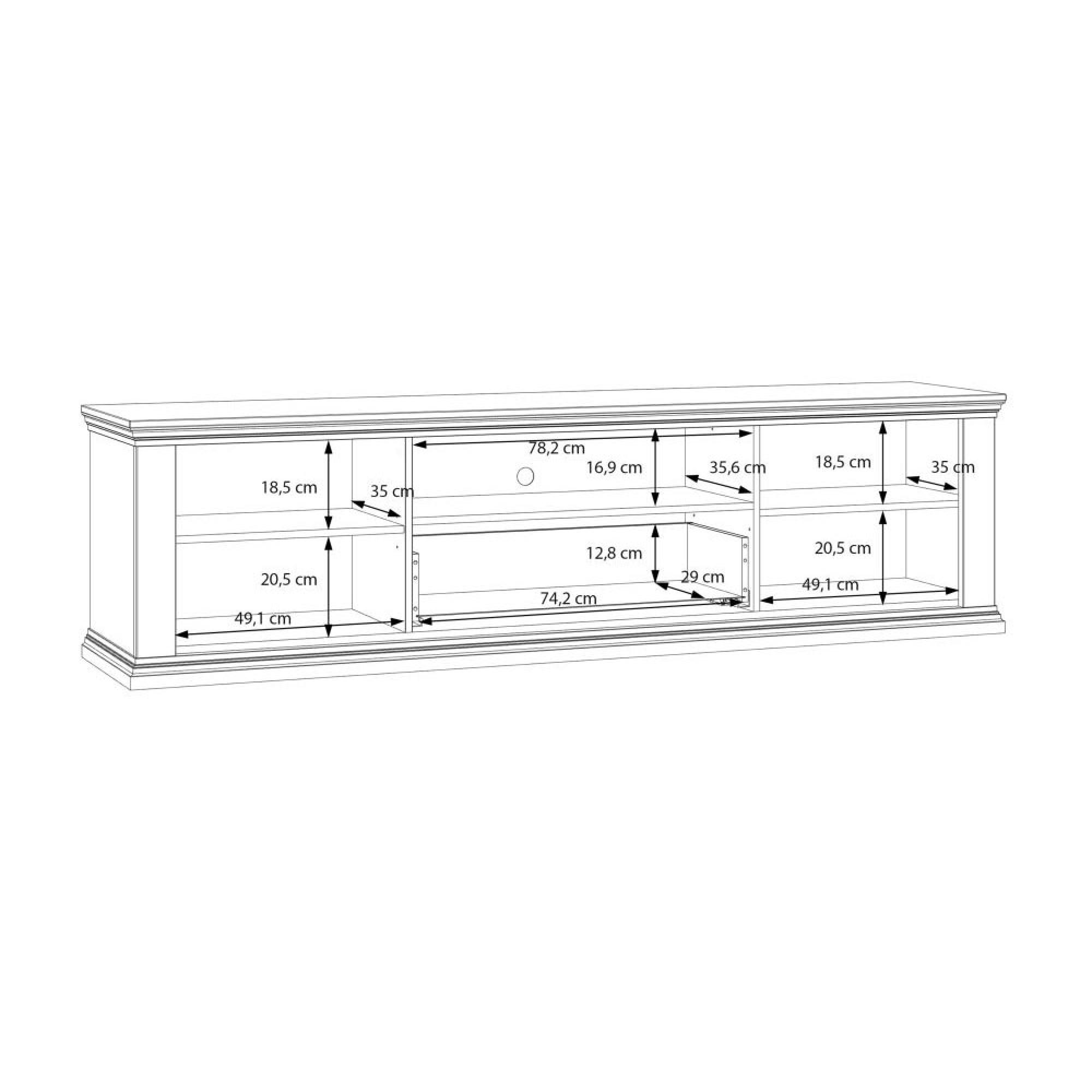 Pontypool TV Unit - 2 Door - 1 Drawer - 199.2cm - Wide - White and Riva Oak