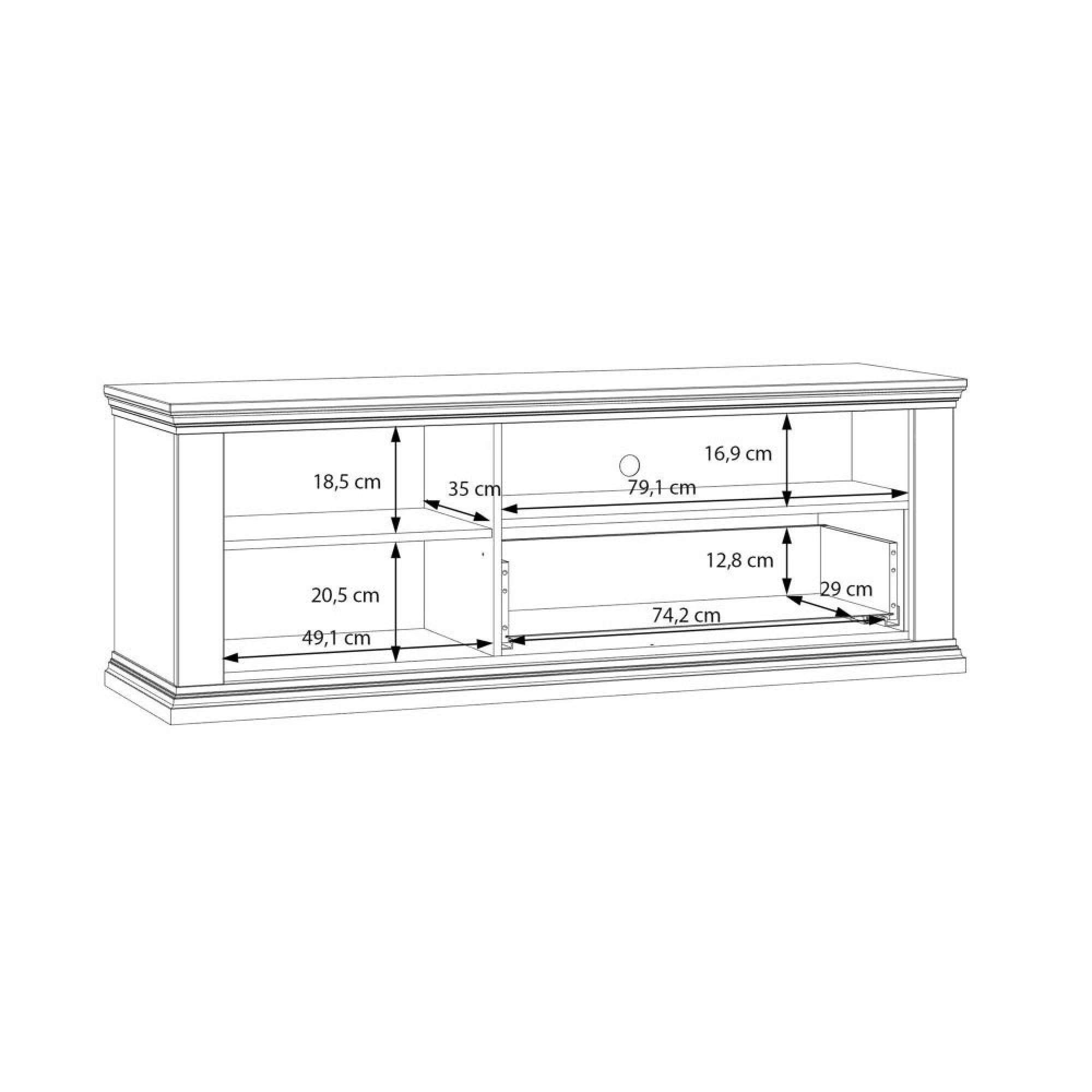 Pontypool TV Unit - 1 Door - 1 Drawer - 149.5cm - White and Riva Oak